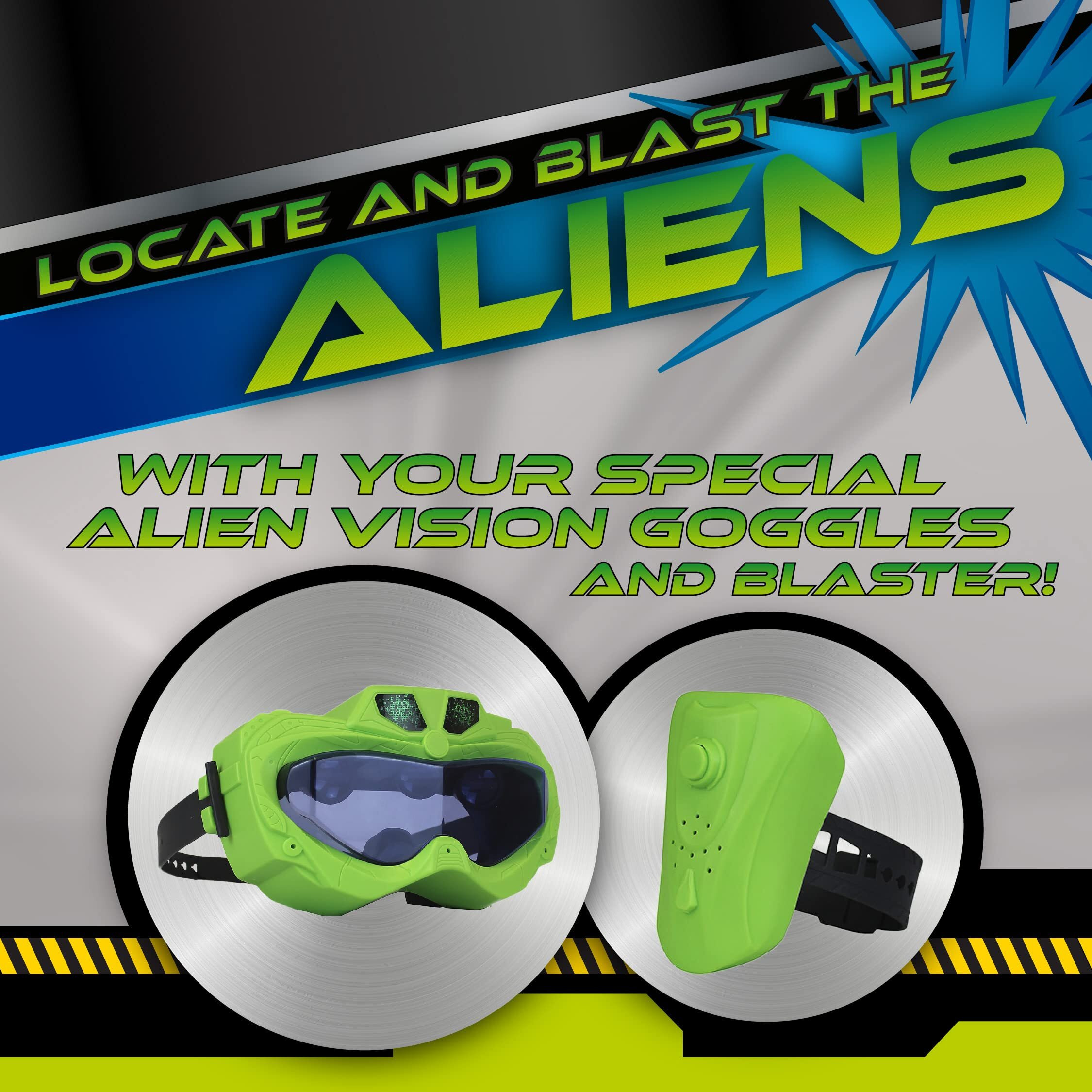 Fotorama Alien Vision Action Game New Version  Shoot Roaring Aliens  Wrist Blaster  Space Goggles  Indoor  Outdoor & Dark Play  Hand-Eye Coordination  Motor Skills  Fun Challenging Games For Kids
