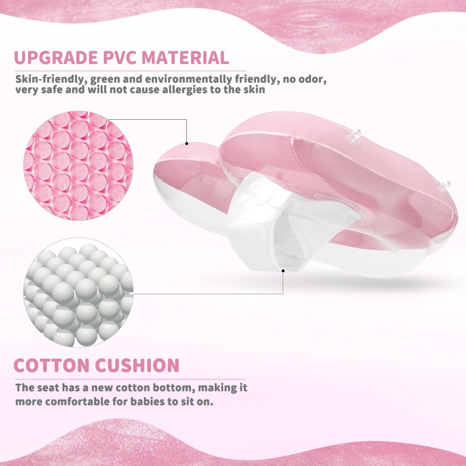 Loowarts Baby Float With Canopy Infant Pool Float With Safety Seat Baby Swimming Float & Swim Float & Water Float Upf50+ Uv Protection For Toddler From 3 To 12 Months.