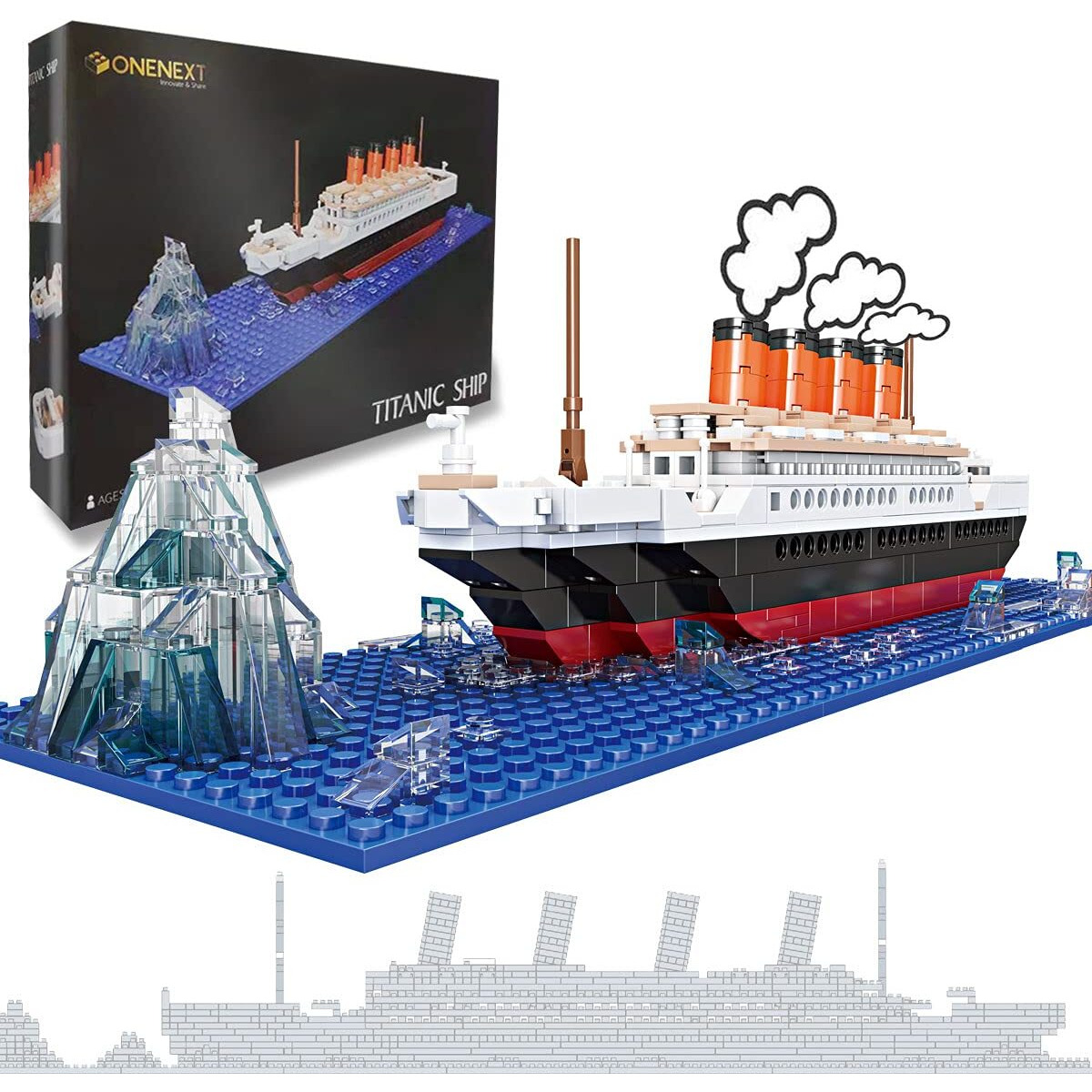 Onenext Rms Titanic Model Large Building Block Set 548Pcs 100% Compatible Diy Educational Toys 3D Puzzle Gift For Adults And Kids