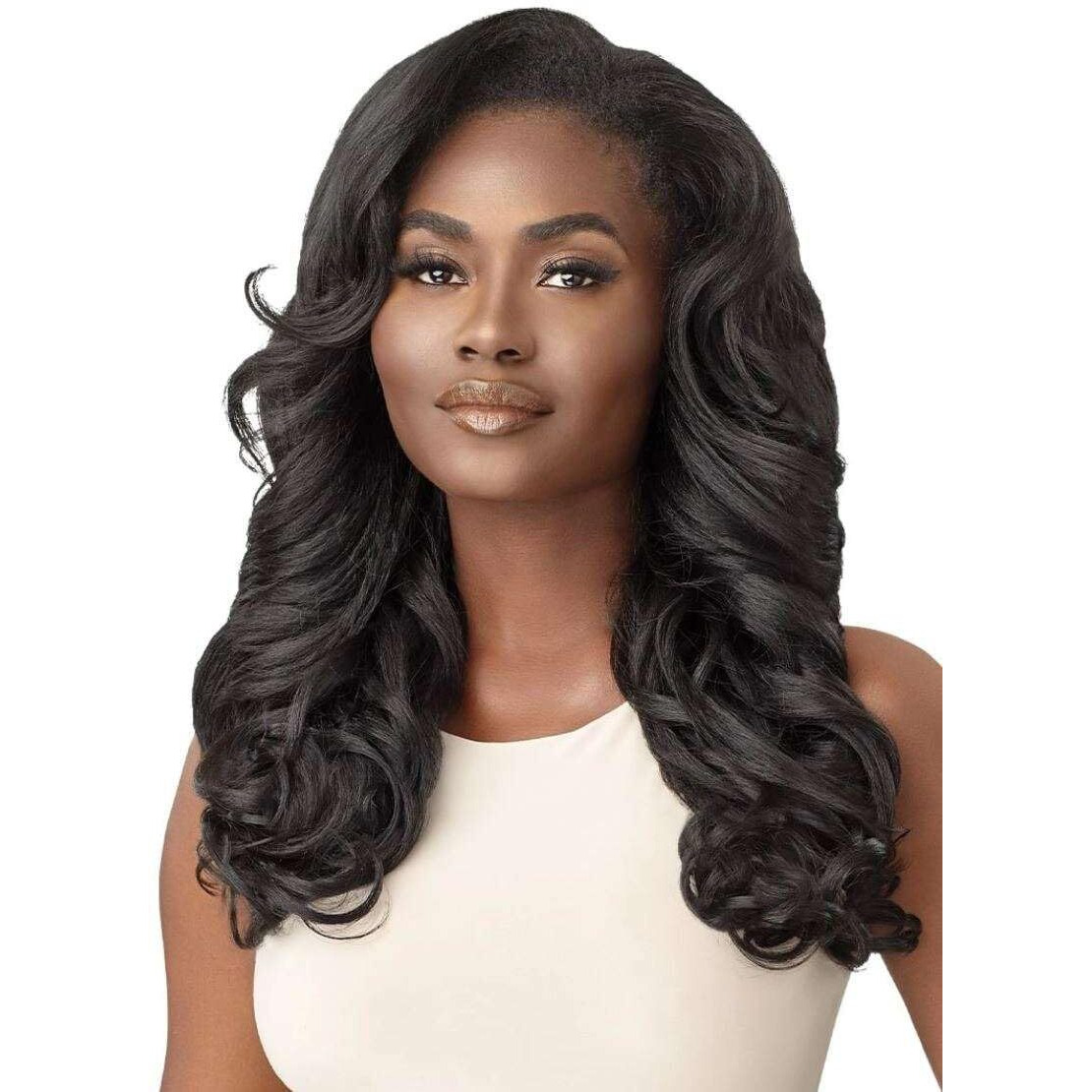 Outre Synthetic Quick Weave Half Wig - Neesha H304 (Color1B Off Black)