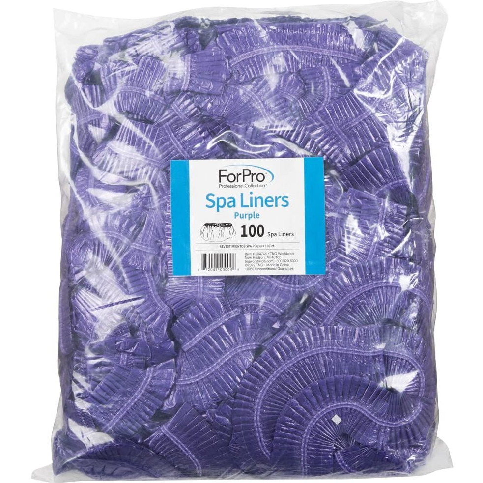 Forpro Professional Collection Spa Liners  Fit All Pedicure Spas  Disposable Pedicure Liners  Purple  100-Count