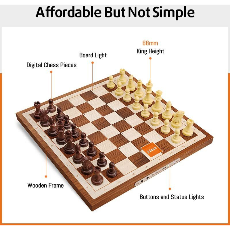 Chessnut Air Electronic Chess Set  A Magnificently Handcrafted Wooden Chess Board With Extra Queens Leds  Ai Adaptive Electronic Chess Set Game And App With Computer Chess Board