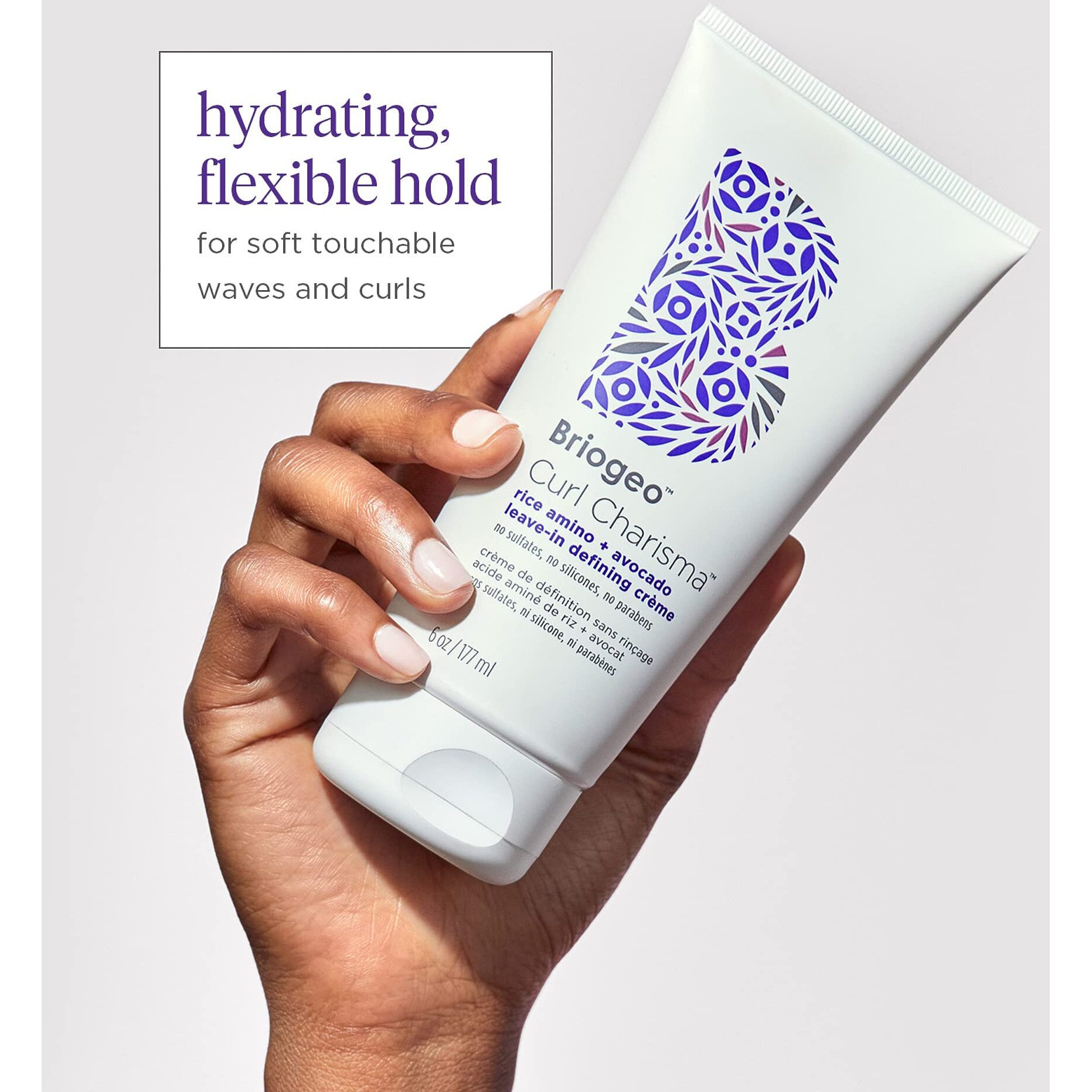 Briogeo Curl Charisma Rice Amino + Avocado Leave-In Defining Crme  Anti Frizz Hair Styling Moisturizer  Leave In Cream For Wavy  Curly  Coily Hair  Boosts Hydration  Vegan  Cruelty-Free  2 Fl Oz