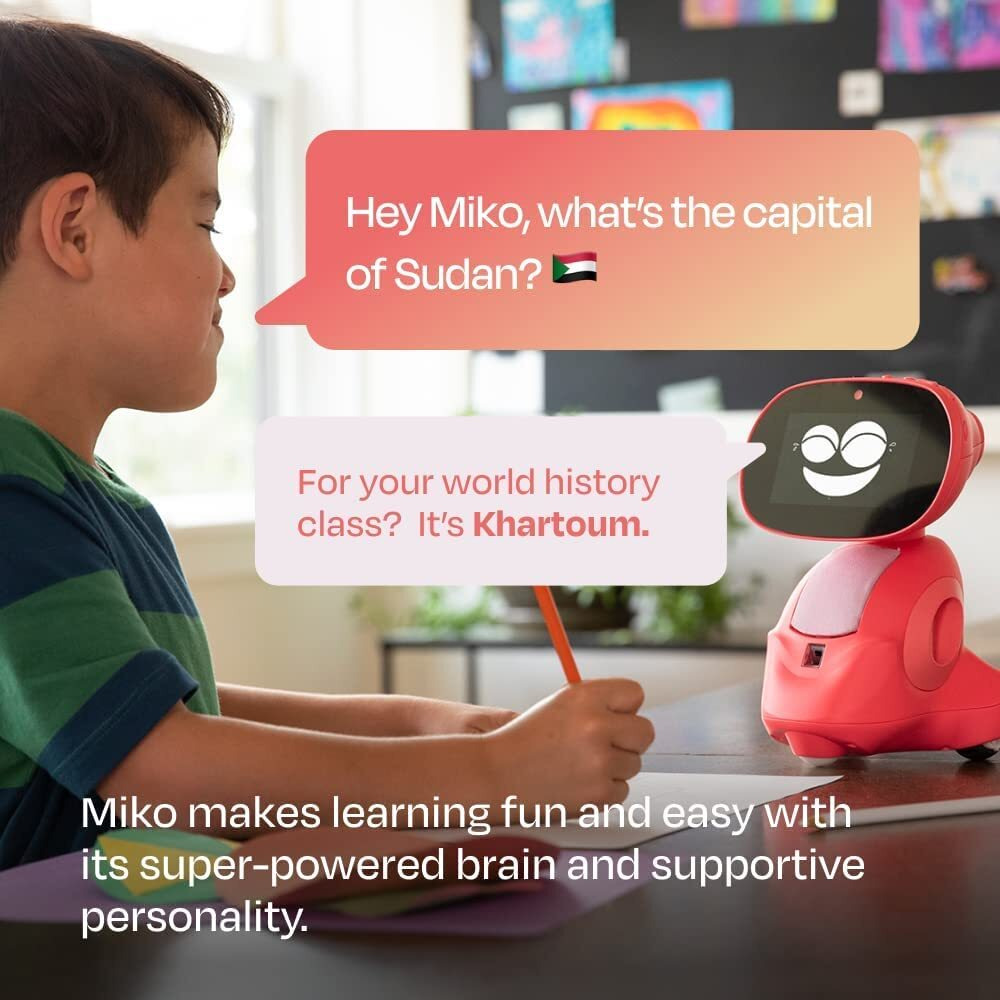 Miko 3 Ai-Powered Smart Robot For Kids | Steam Learning & Educational Robot | Interactive Robot With Learning Apps & Unlimited Games | Birthday Gift For Girls & Boys Aged 5-12| Red