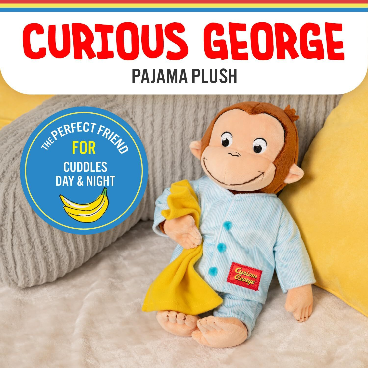 Kids Preferred Curious George In Pajamas Monkey Stuffed Animal Plush Toys Soft Cute Cuddle Plushie Gifts For Baby And Toddler Boys And Girls - 12"" Stuffed Animal