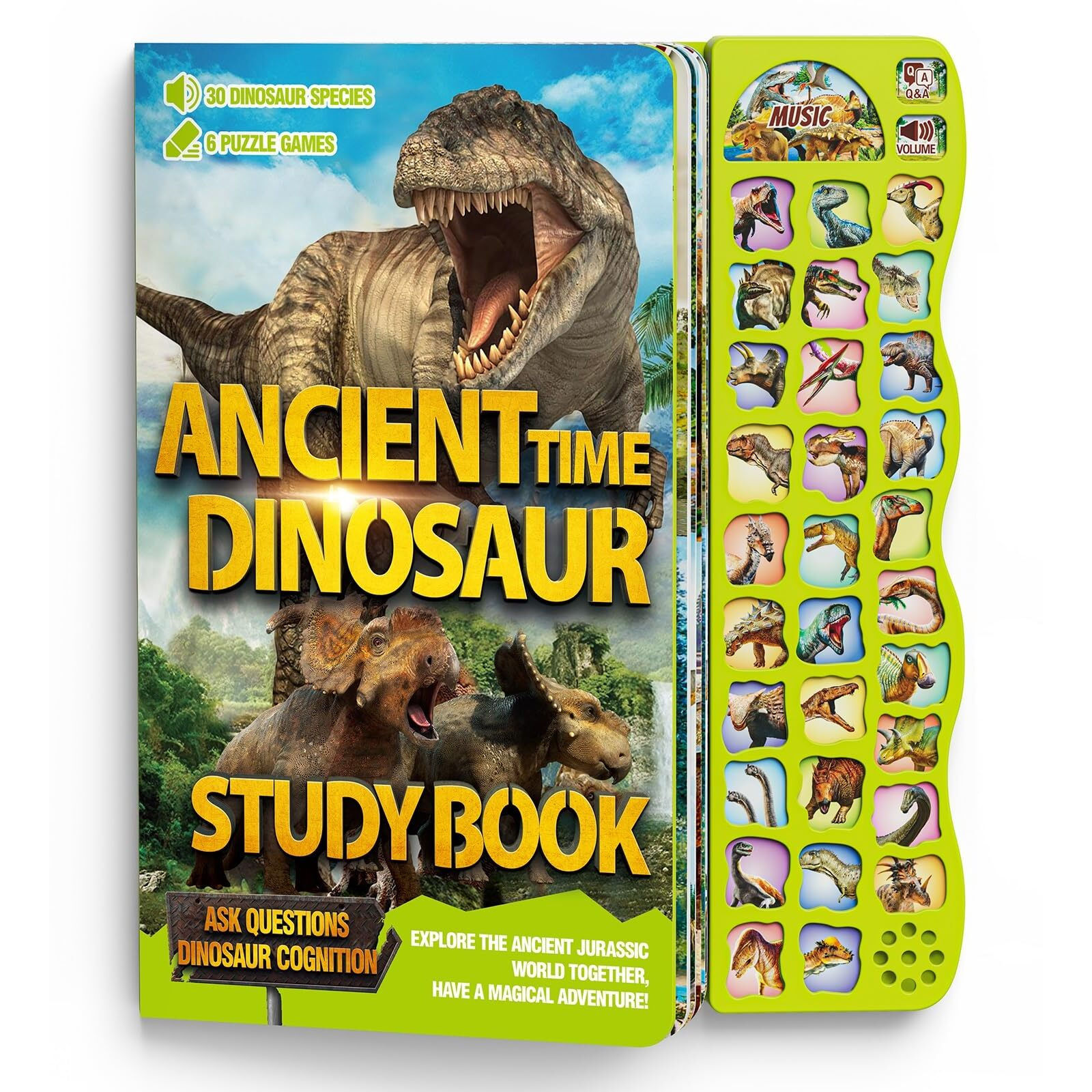 Dinosaur Toys For Kids 3-5 Dinosaur Book With Sounds 30 Species Names & Realistic Sounds Interactive Dinosaur Toys For Boys Girls Kids 2 3 4 5 6 7 Year Old Dinosaur Toys For Kids Gifts