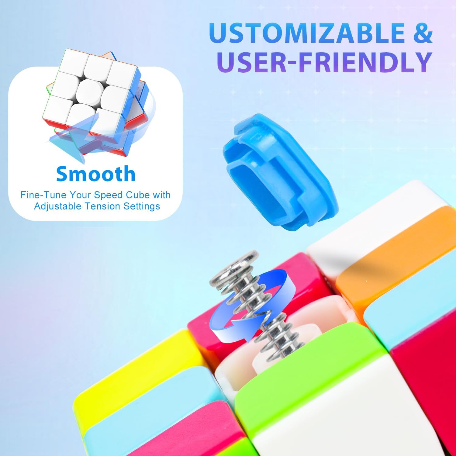 Auntyfey Speed Cube Set  5 Pack Speed Magic Cube Set With Speed Cube 3X3  2X2  4X4 Speed Cube  Pyramid Megaminx Speed Cube  Stickerless Speed Cube For Kids Toddlers Adults  Puzzle Cube Set For Kid