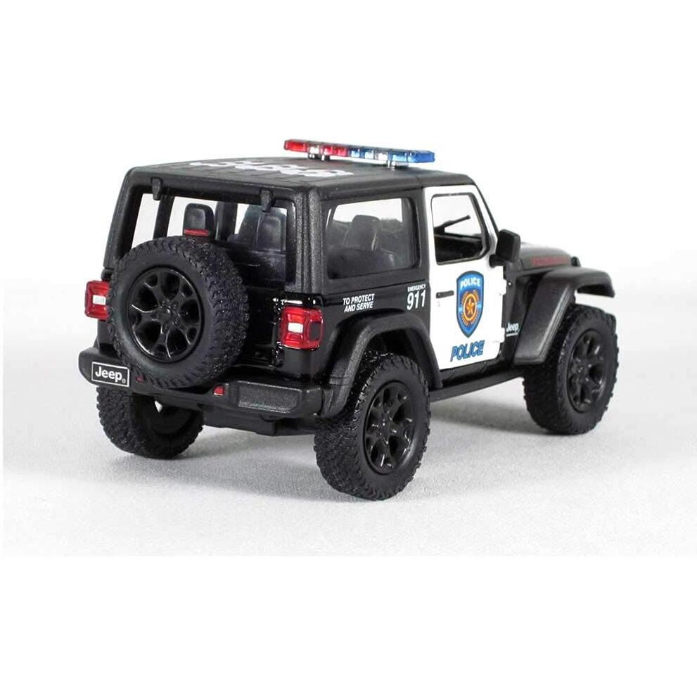 Kinsmart 5"" Die-Cast 2018 Jeep Wrangler Rubicon Police Edition (Black/White)