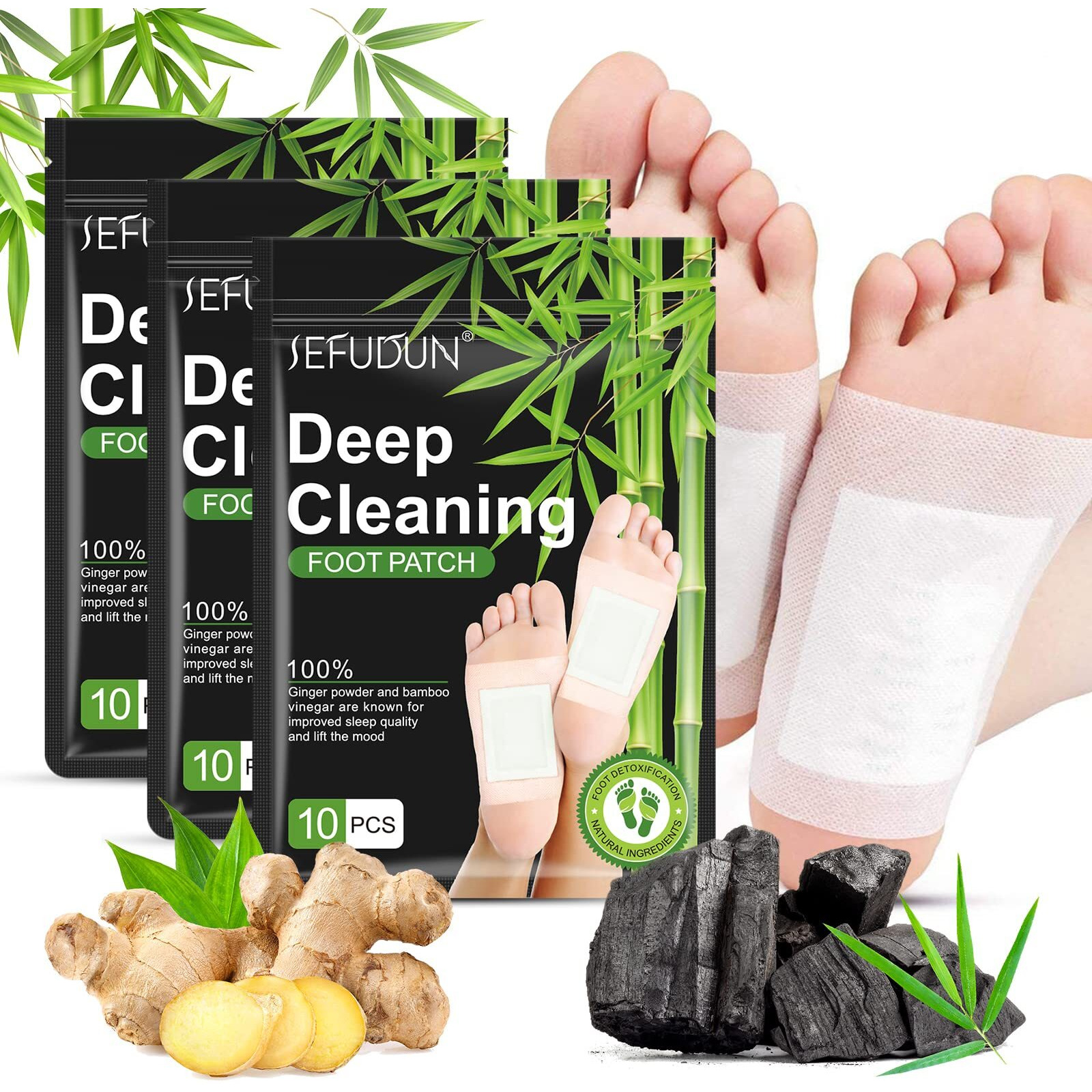 30Pcs Deep Cleansing Foot Pads  Adhesive Sheets For Foot And Body Care Better  Natural Ginger Powder Bamboo Vinegar Foot Patches For Pain Relief  Relieve Stress  Relaxation