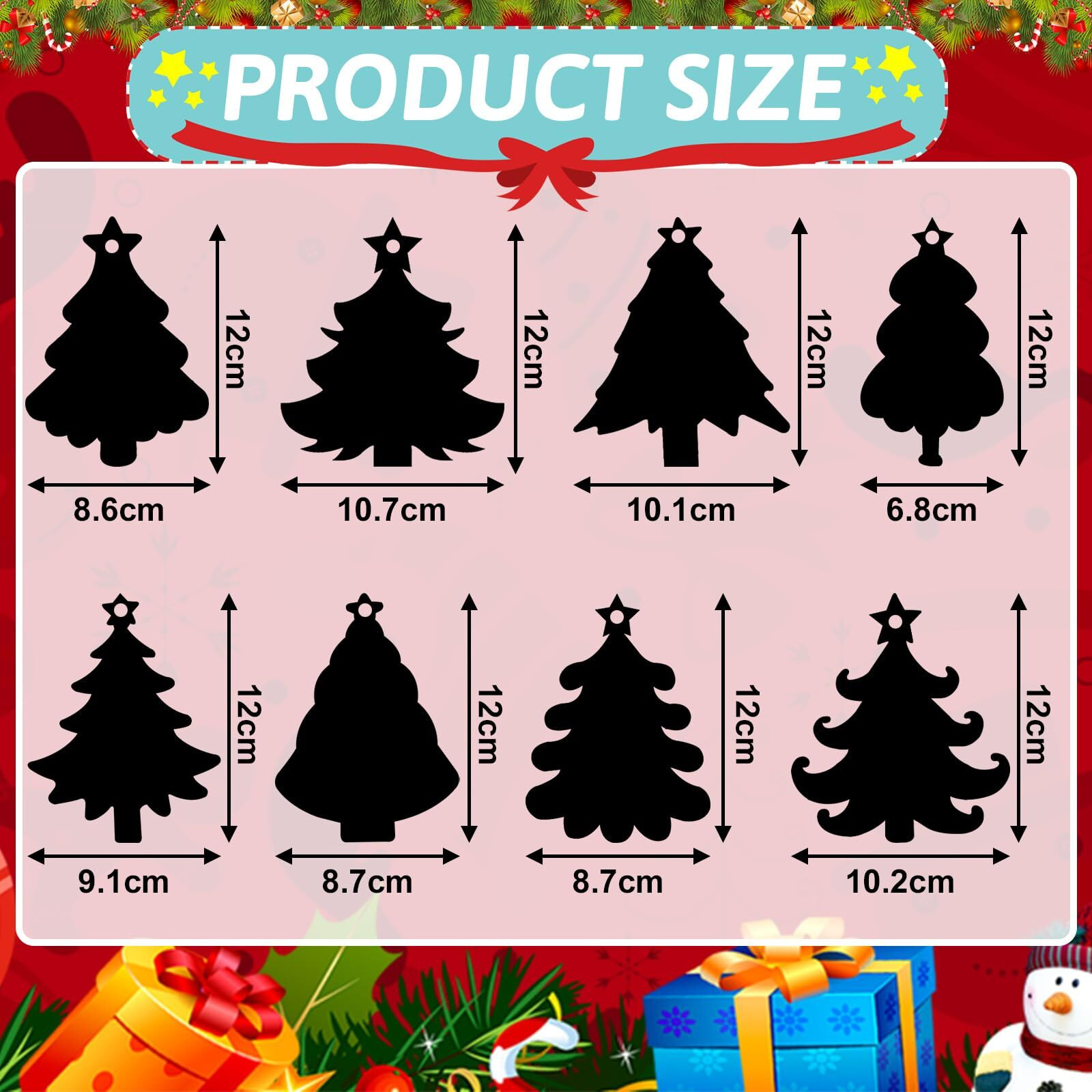 Julmelon 36 Pcs Christmas Scratch Art  Christmas Crafts For Kids Magic Rainbow Scratch Paper Cards Christmas Tree Hanging Ornaments Decorations Diy Winter Holiday Party Favors