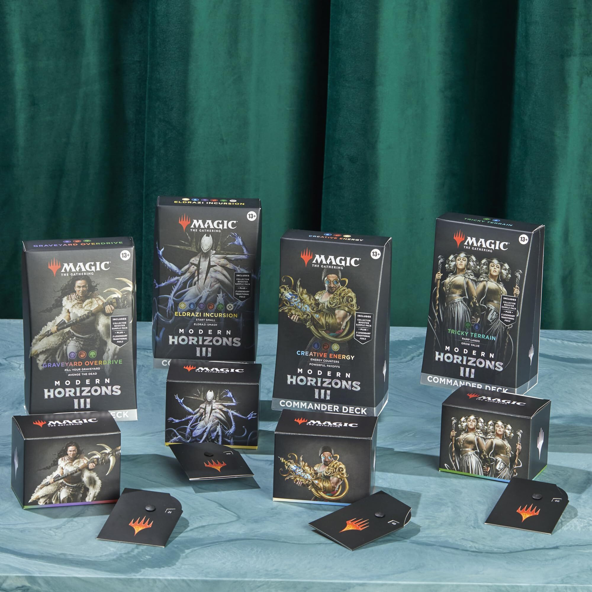 Magic The Gathering Modern Horizons 3 Commander Deck Bundle - Includes All 4 Decks (Graveyard Overdrive  Tricky Terrain  Creative Energy  And Eldrazi Incursion)