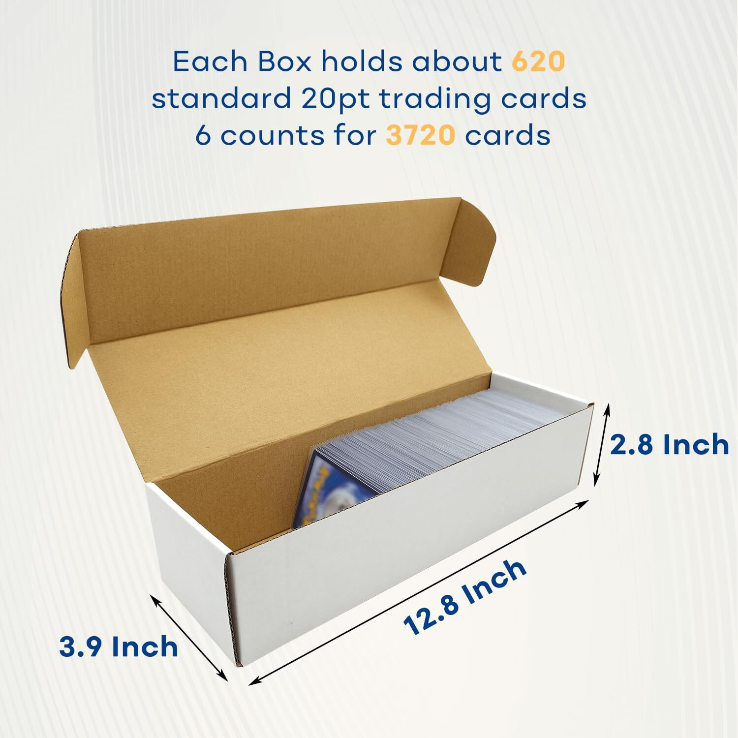 Fageverld Cardboard Storage Boxes With Dividers - For Baseball  Football  Sports Cards And Mtg Playing Cards (6 Count)