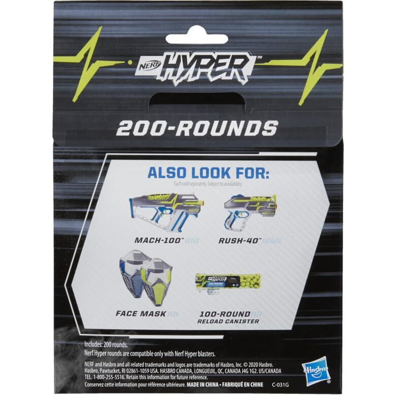 Nerf Hyper 200-Round Refill Includes 200 Hyper Rounds  For Use Hyper Blasters  Stock Up Hyper Games