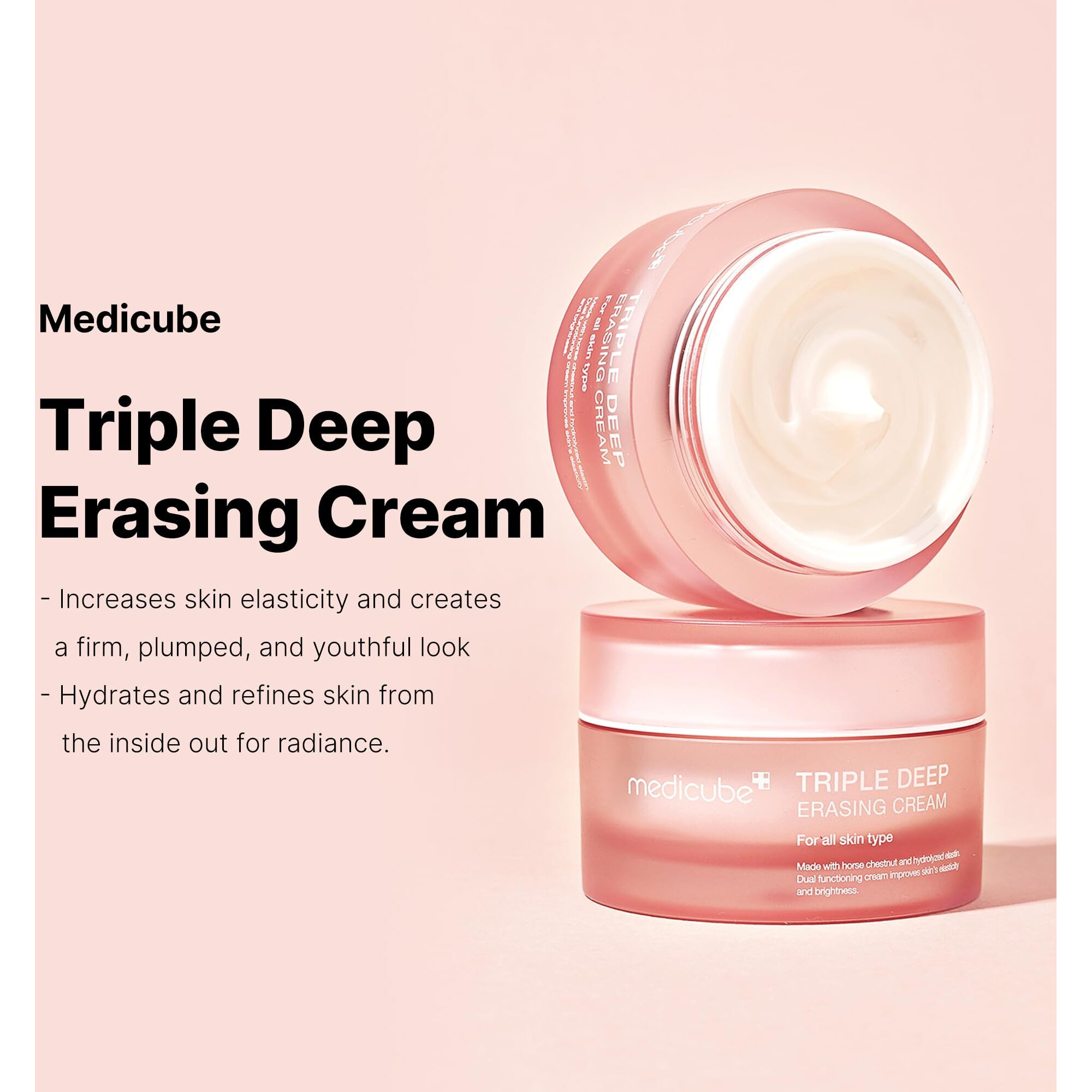 Medicube Triple Collagen Cream - Hydrating & Firming Moisturizer With Hyaluronic Acid  Premium Elastin  Shea Butter - Wrinkle Care & Boosts Elasticity - Korean Skincare  1.69 Oz