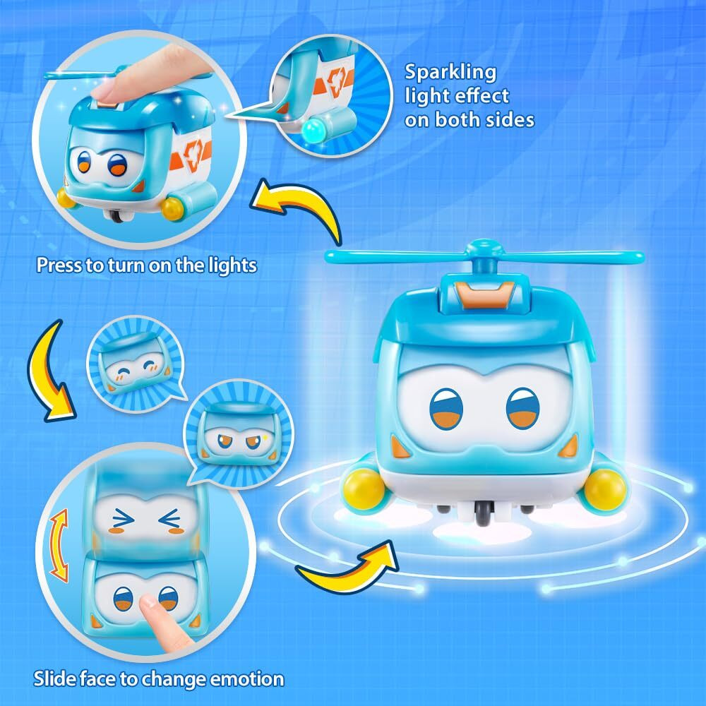 Super Wings Toys  4 Pcs Super Pet Sets  Glow And Face-Changing Transformer Toys Jerome Golden Boy Shine Tino Pet  Stacking Toys For Toddlers Kids 3 4 5 6 7 Year Old