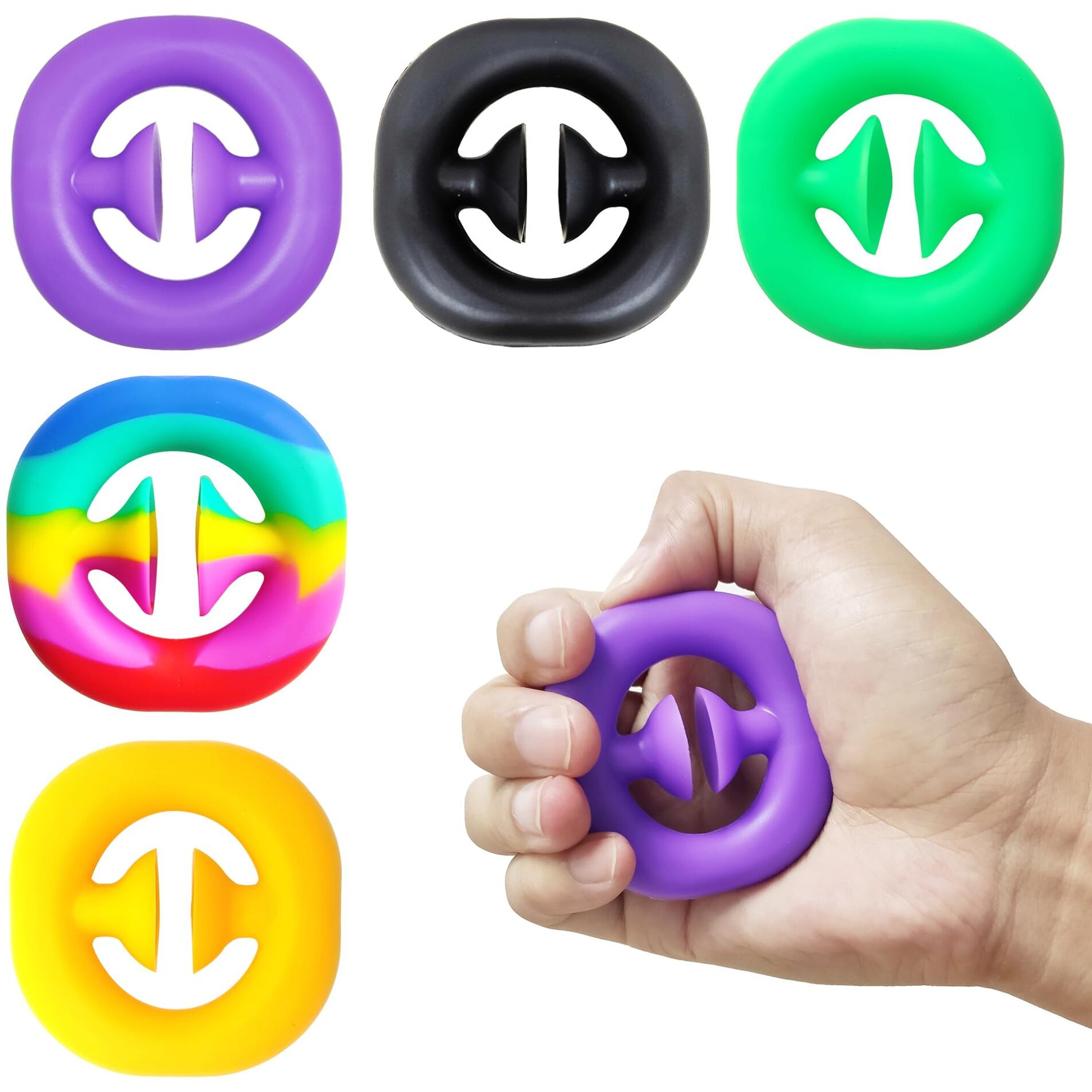 Stami Plet 5 Pack Stress Relief Fidget Snapper Toy  Suction Cup Fidget Toy Snap Toy Gift For Christmas Party Popper Noise Maker Finger Sensory Toys Gift For Kids Adults Adhd.