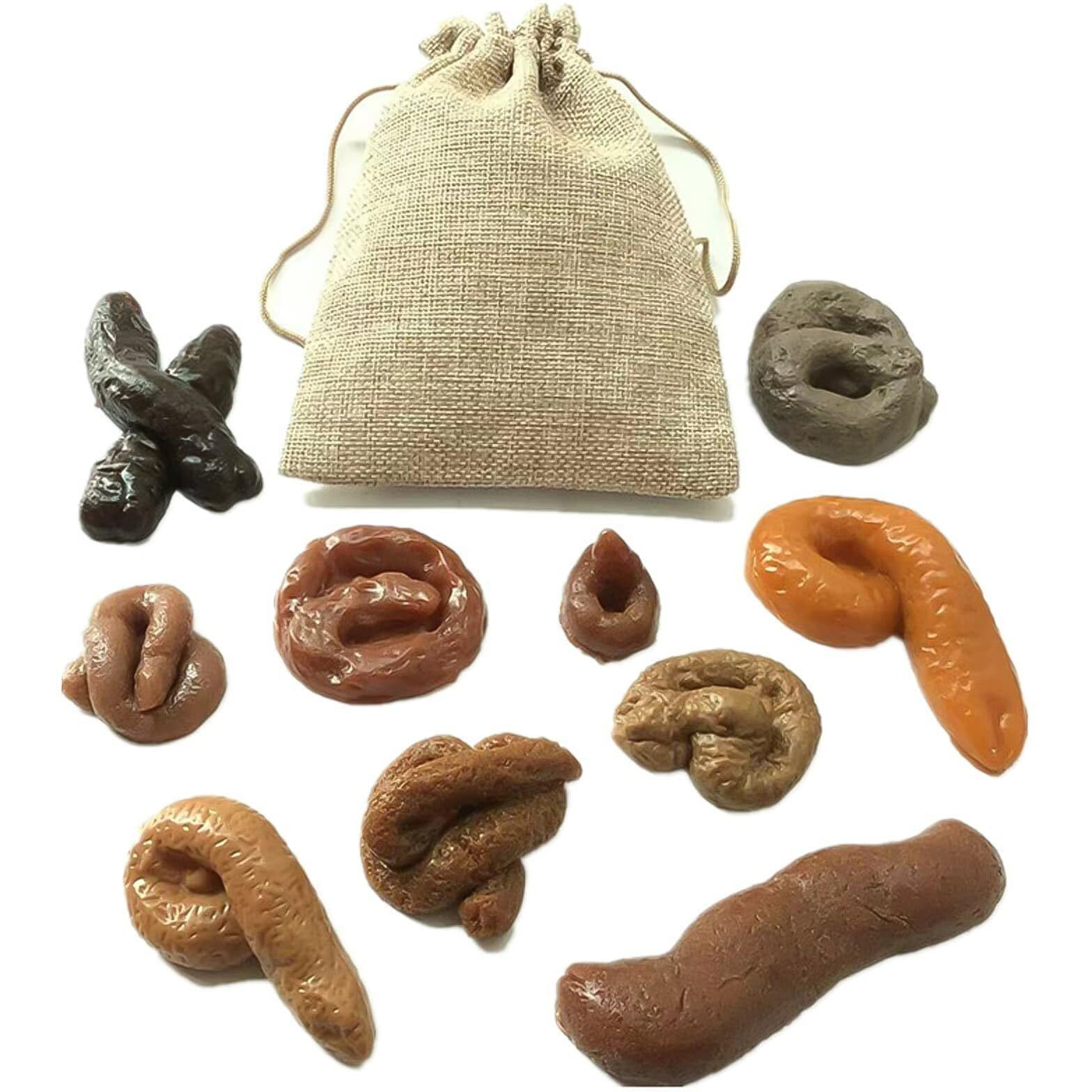 Aebor 10 Pieces Fake Poo Realistic Fake Turd Prank Floating Poo  Fake Dog Poop Toys With Drawstring Bags For Halloween April Fools' Day Prank Party Supplies