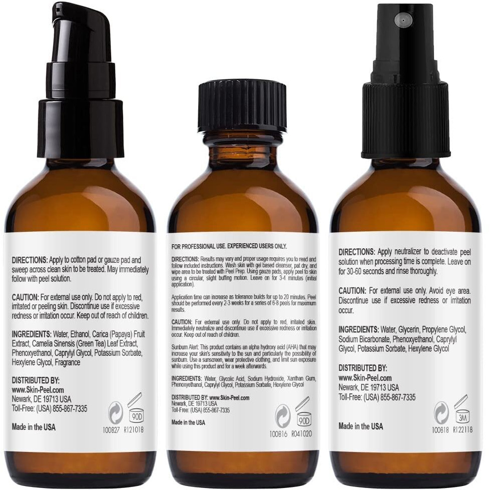 Medpeel Glycolic Acid 50% Essential Peel Kit  Includes Peel  Prep  Neutralizer  Medium Strength Chemical Face Peel  Minimize Fine Lines  Wrinkles  Dark Spots  All Skin Tones  1Oz/30Ml (Kit Of 3)