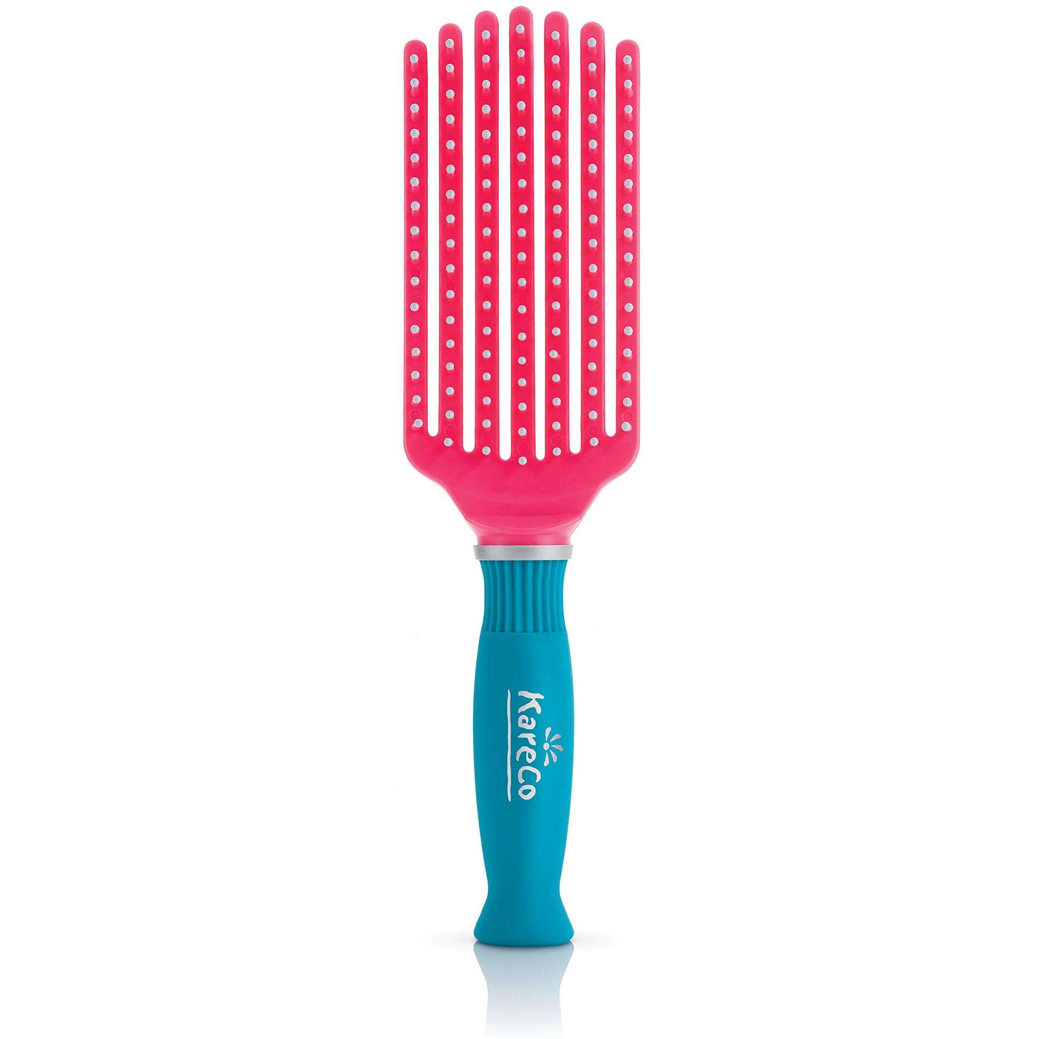 Kareco Tangle Buster Brush  Detangler For All Hair Types  Small In Teal And Pink