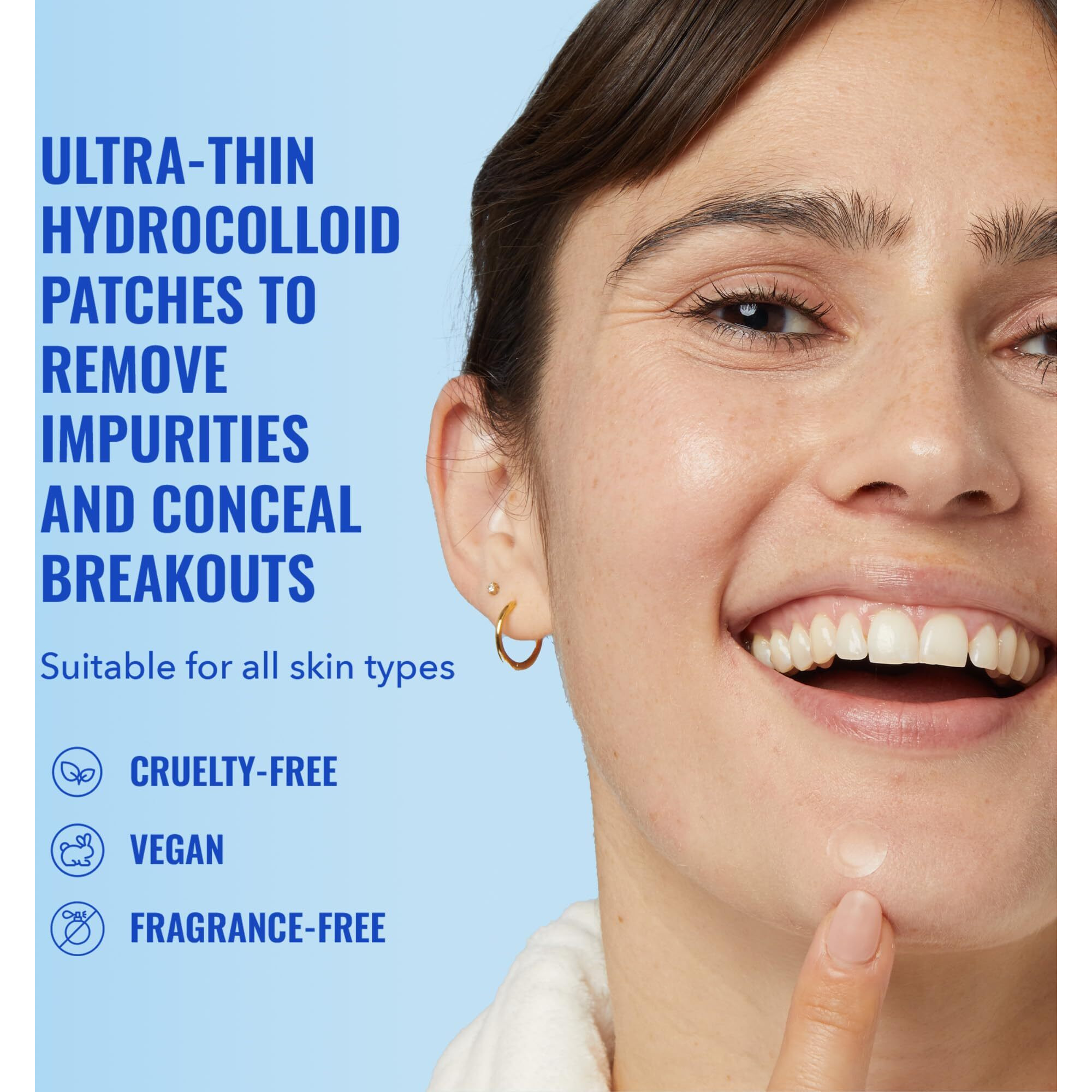 Good Molecules Pimple Patches (60 Patches) - Ultra-Thin Hydrocolloid Patches To Conceal Whiteheads  Blackheads And Blemishes  Target Ance And Impurities - Skin Care For Face With Cellulose And Pectin