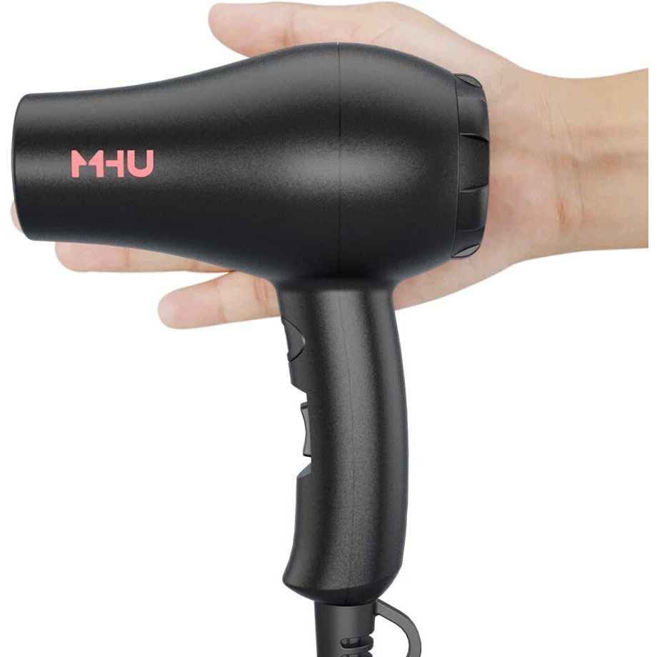 Mini Blow Dryer Ceramic Ionic 1000 Watts For Painting And Acrylic Pouring  Small Hair Dryer Compact And Lightweight For Kids And Travel  2 Speed Settings And Cool Shot Plus Concentrator  Black