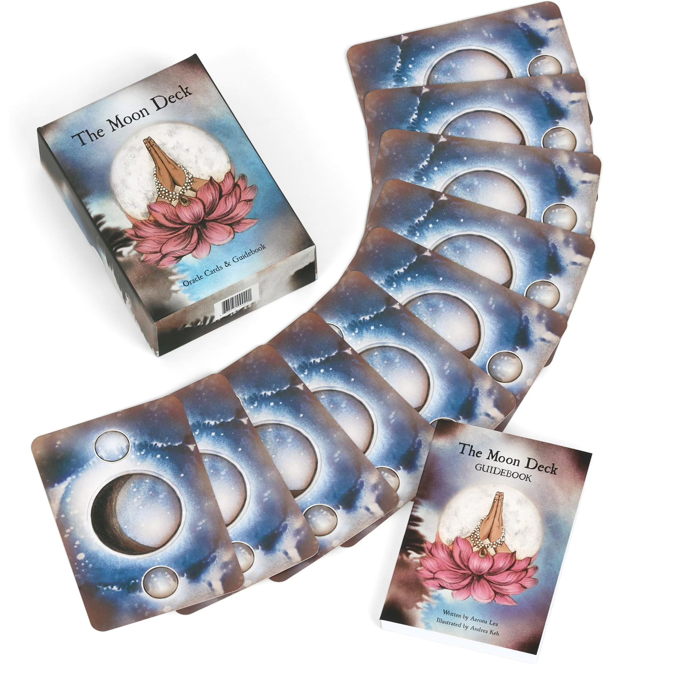 The Moon Deck Eco-Printed Premium Oracle Set - 44 Cards With Guidebook - Strengthen Intuition  Self-Love Rituals  Emotional & Spiritual Health For Women