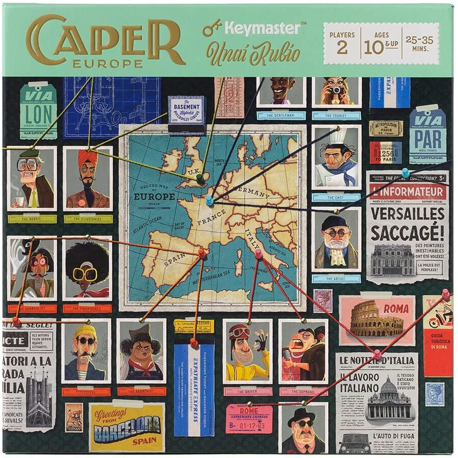 Keymaster Games Caper Europe | Strategic Two-Player Board Game | A Head-To-Head Card Drafting Game Of Planning The Perfect Heist In Four Unique International Cities | Ages 10+