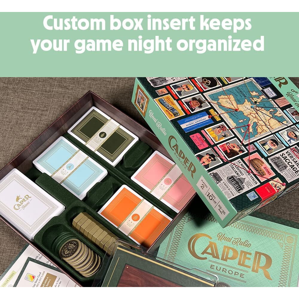 Keymaster Games Caper Europe | Strategic Two-Player Board Game | A Head-To-Head Card Drafting Game Of Planning The Perfect Heist In Four Unique International Cities | Ages 10+