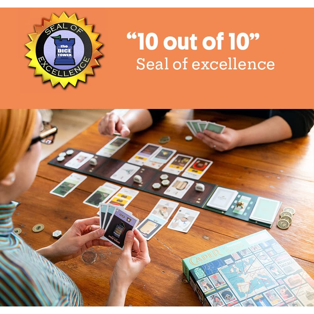 Keymaster Games Caper Europe | Strategic Two-Player Board Game | A Head-To-Head Card Drafting Game Of Planning The Perfect Heist In Four Unique International Cities | Ages 10+