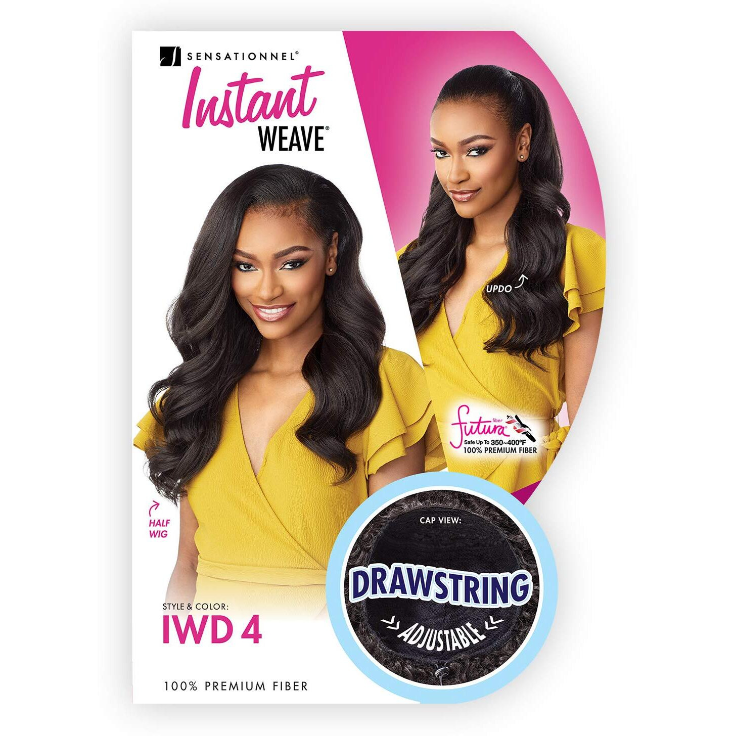 Sensationnel Instant Weave Synthetic Half Wig With Drawstring Cap - Iwd 004 (1 Jet Black)