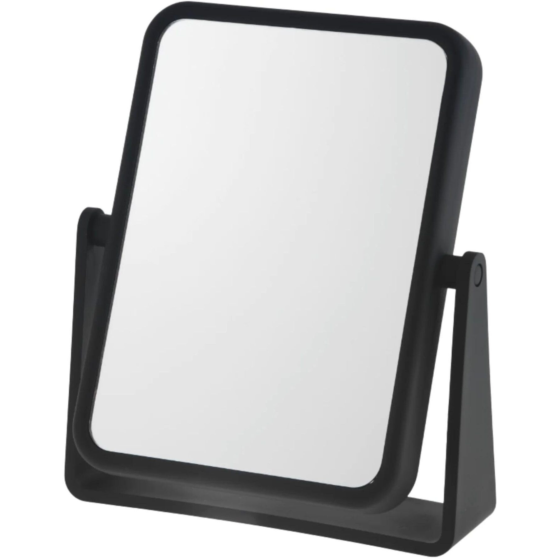 Danielle Creations 6.75-Inch Magnifying Vanity Makeup Mirror Rectangular Soft Touch Finish With 7X Magnification And 360 Swivel  Black