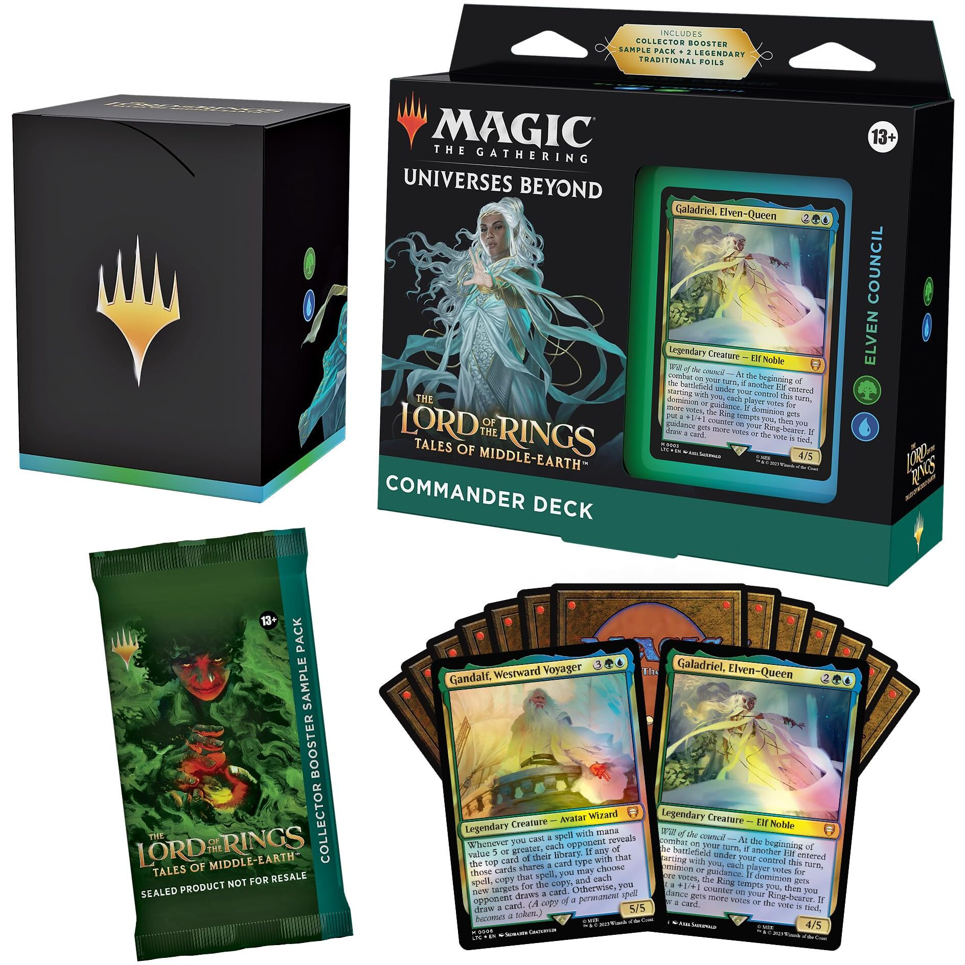Magic The Gathering The Lord Of The Rings Tales Of Middle-Earth Commander Deck 3 + Collector Booster Sample Pack