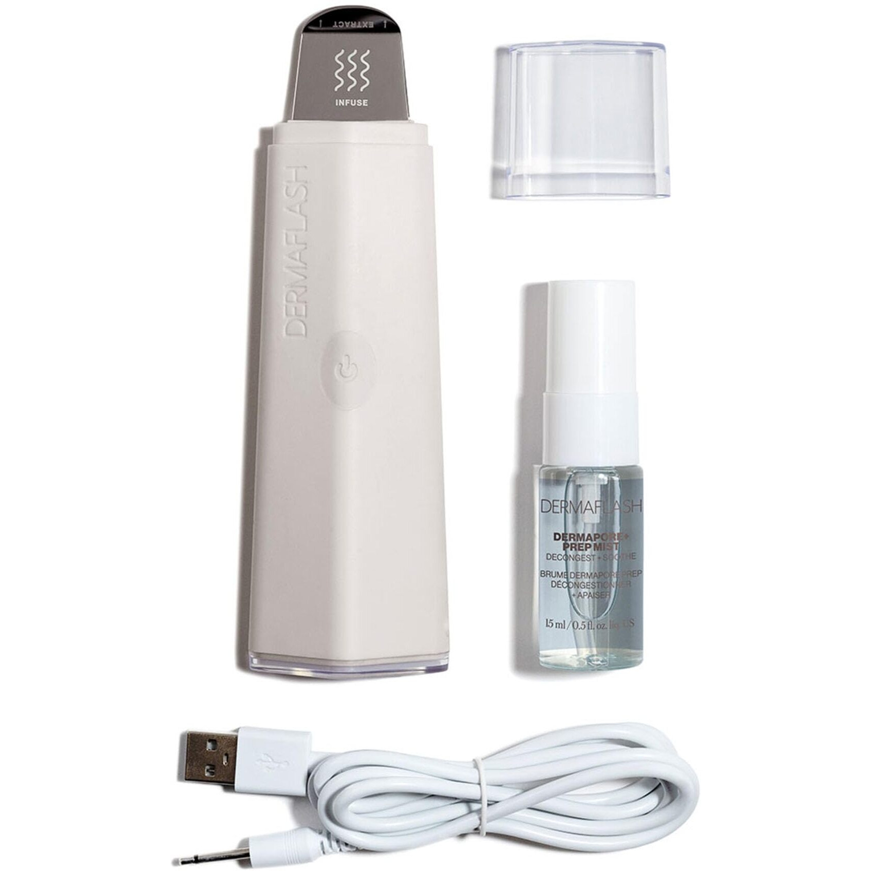 Dermaflash Dermapore+ Ultrasonic 2-In-1 Pore Extractor And Serum Infuser  Stone