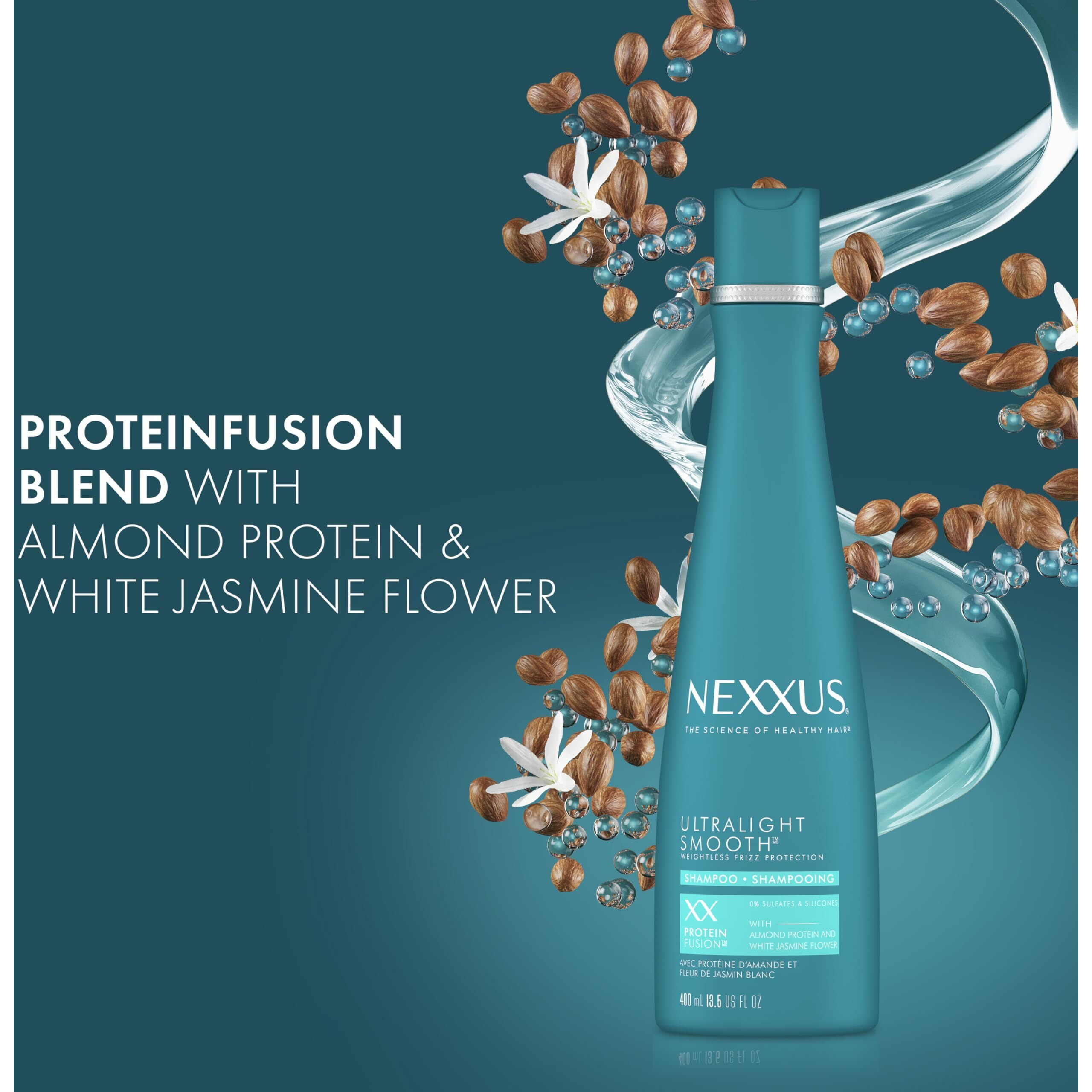 Nexxus Ultralight Smooth Shampoo For Dry And Frizzy Hair Weightless Smooth Hair Treatment To Block Out Frizz 13.5 Fl Oz