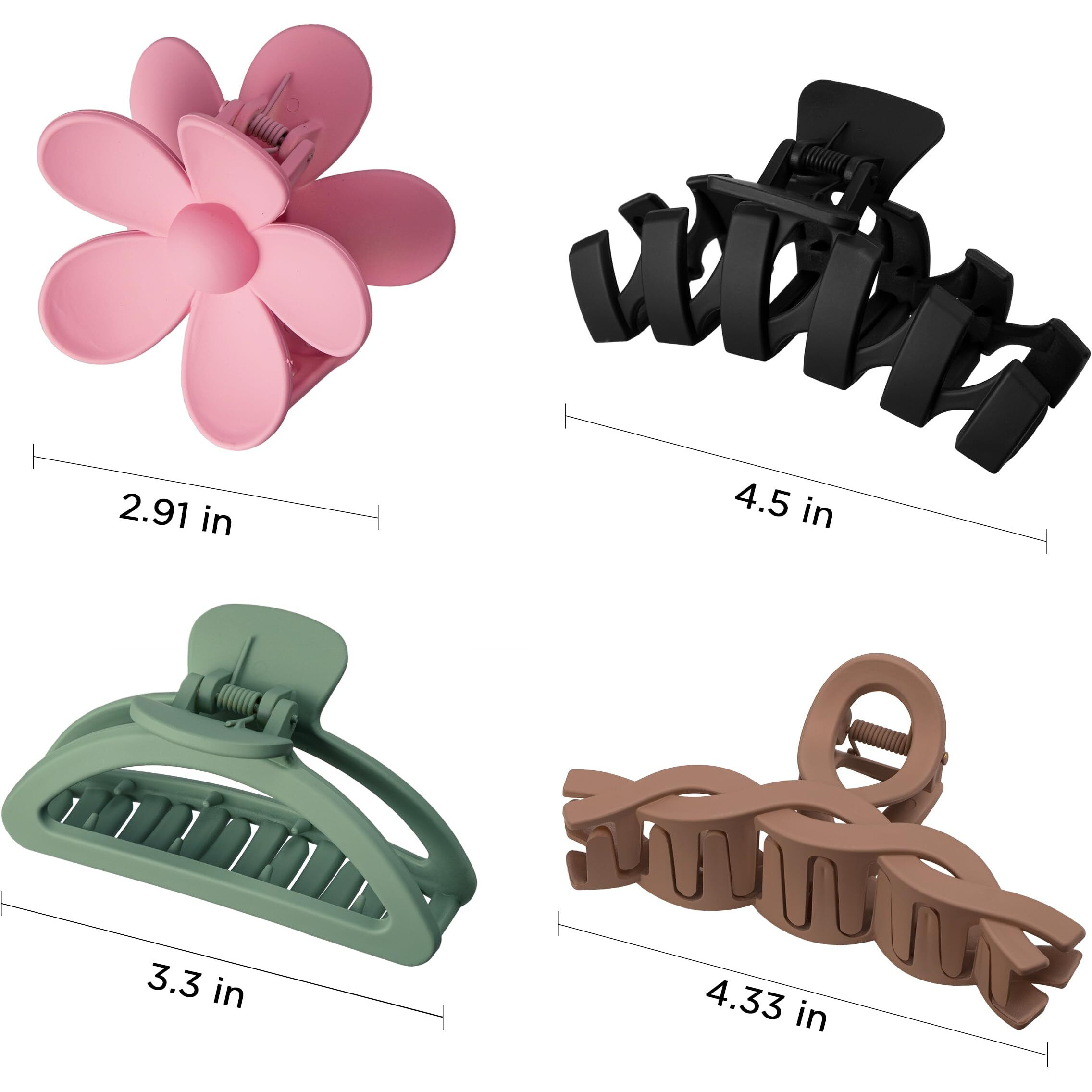 8Pcs Hair Clips For Women  Flower Claw Clips For Thick Hair  Non-Slip Hair Accessories With Multi-Styles  Gradient Color Hair Claw Clips And Variety Pack  Ideal For Girls Women