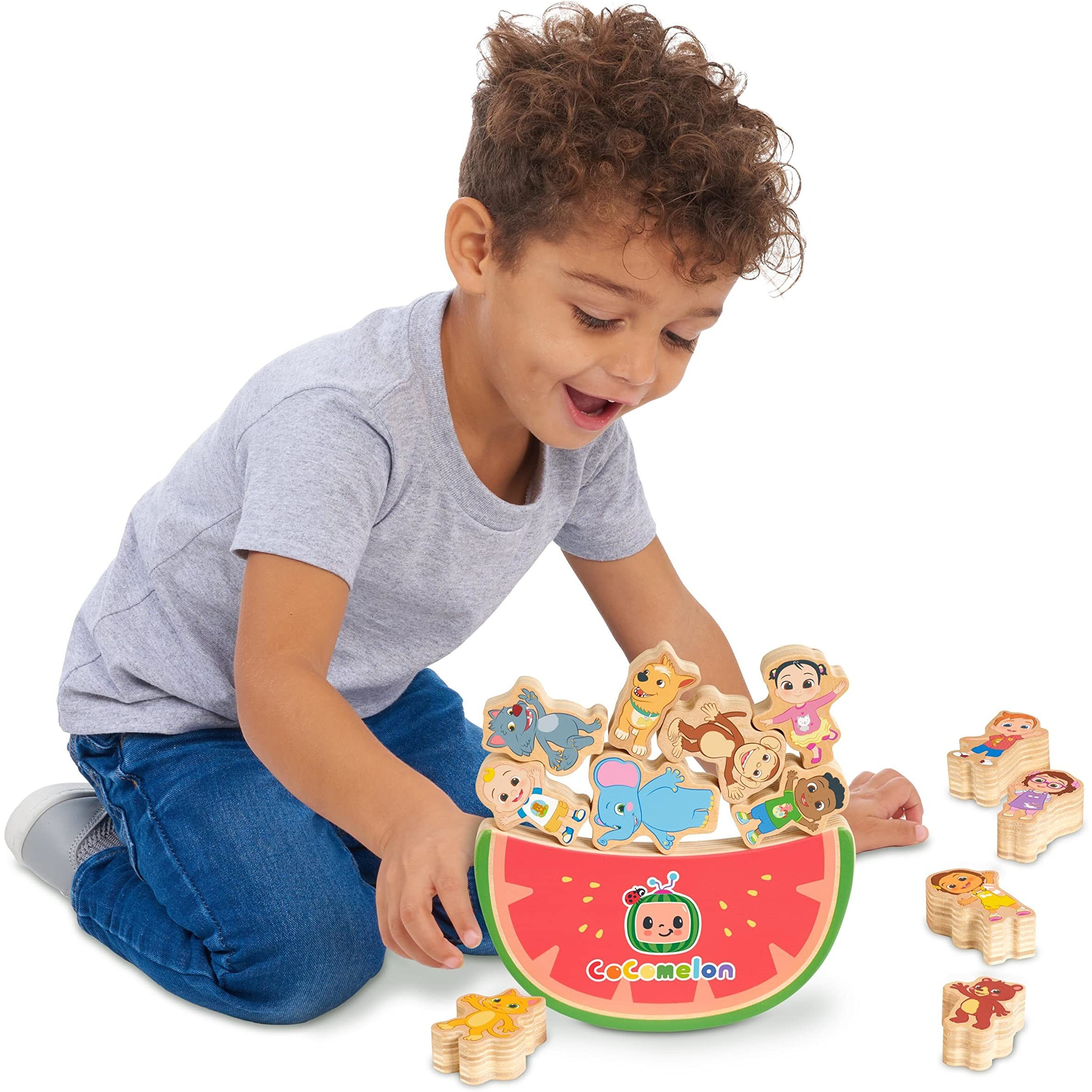 Just Play Cocomelon Best Friends Wooden Balance Blocks  Recycled Wood  Kids Toys For Ages 18 Month