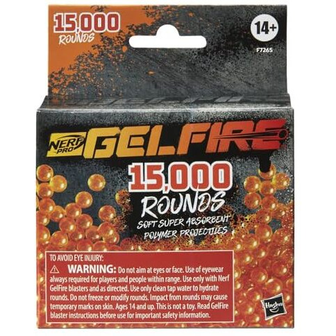 Nerf Pro Gelfire Refill  15000 Gelfire Rounds  For Use Gelfire Blasters  Outdoor Games  For Teens  Ages 14+