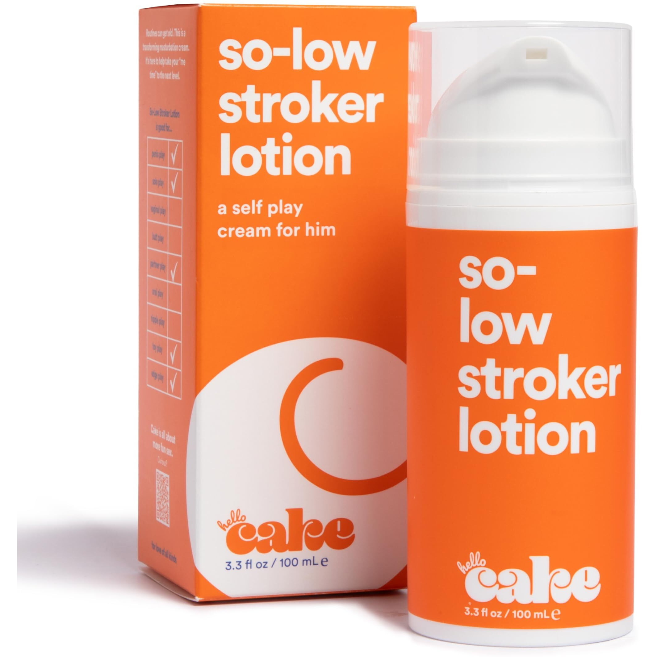 Hello Cake So-Low Stroker Lotion - Below The Belt Solo Cream For Men  Natural Moisturizing Ingredients Coconut Oil  Avocado Oil  Aloe Vera  3.3 Fl Oz