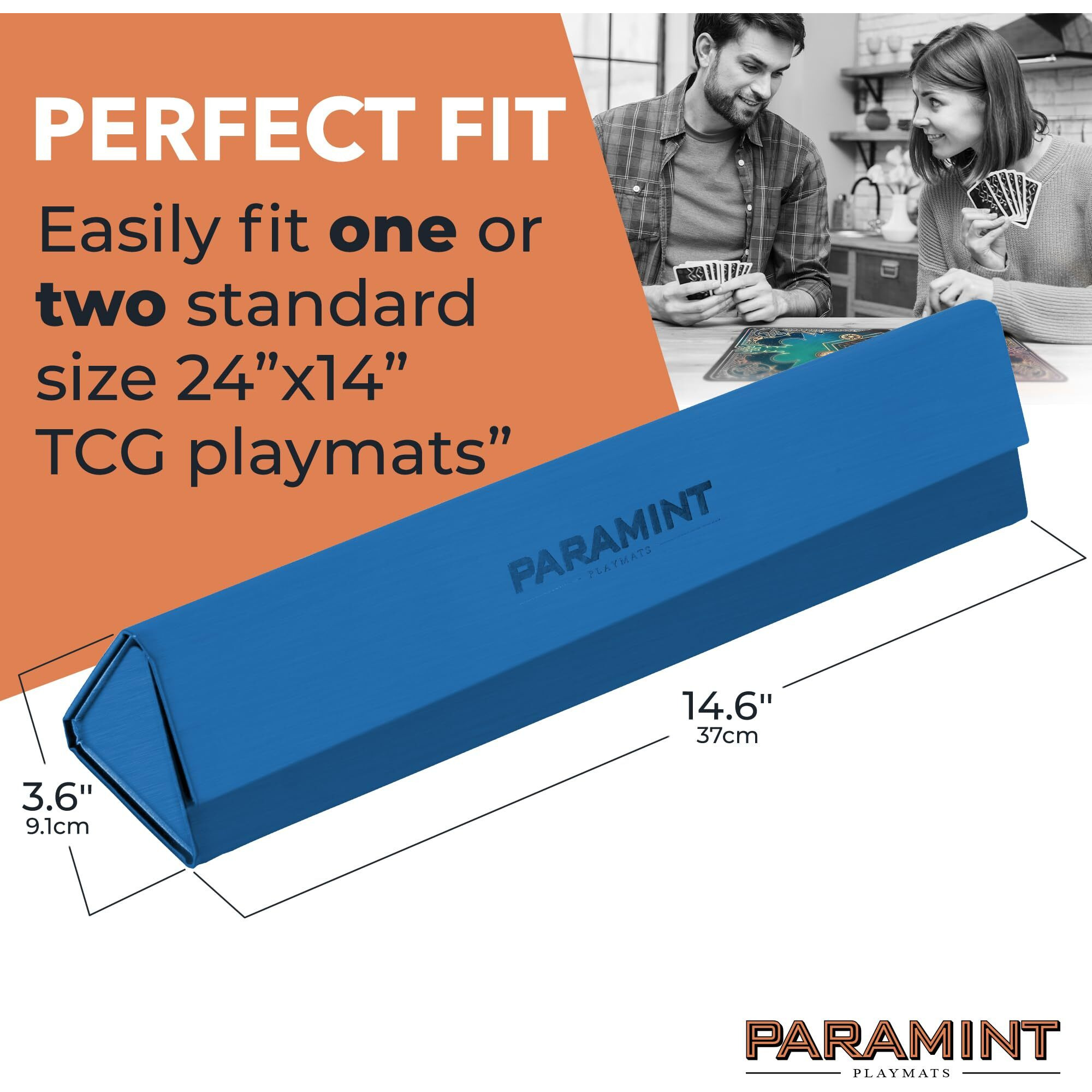 Paramint Matshield Light Blue  Durable Playmat Case - Compatible With Magic The Gathering  Mtg Play Mat Tube - Mtg Accessories - Premium Leatherette With Fabric Interior  Magnet Snap Closure