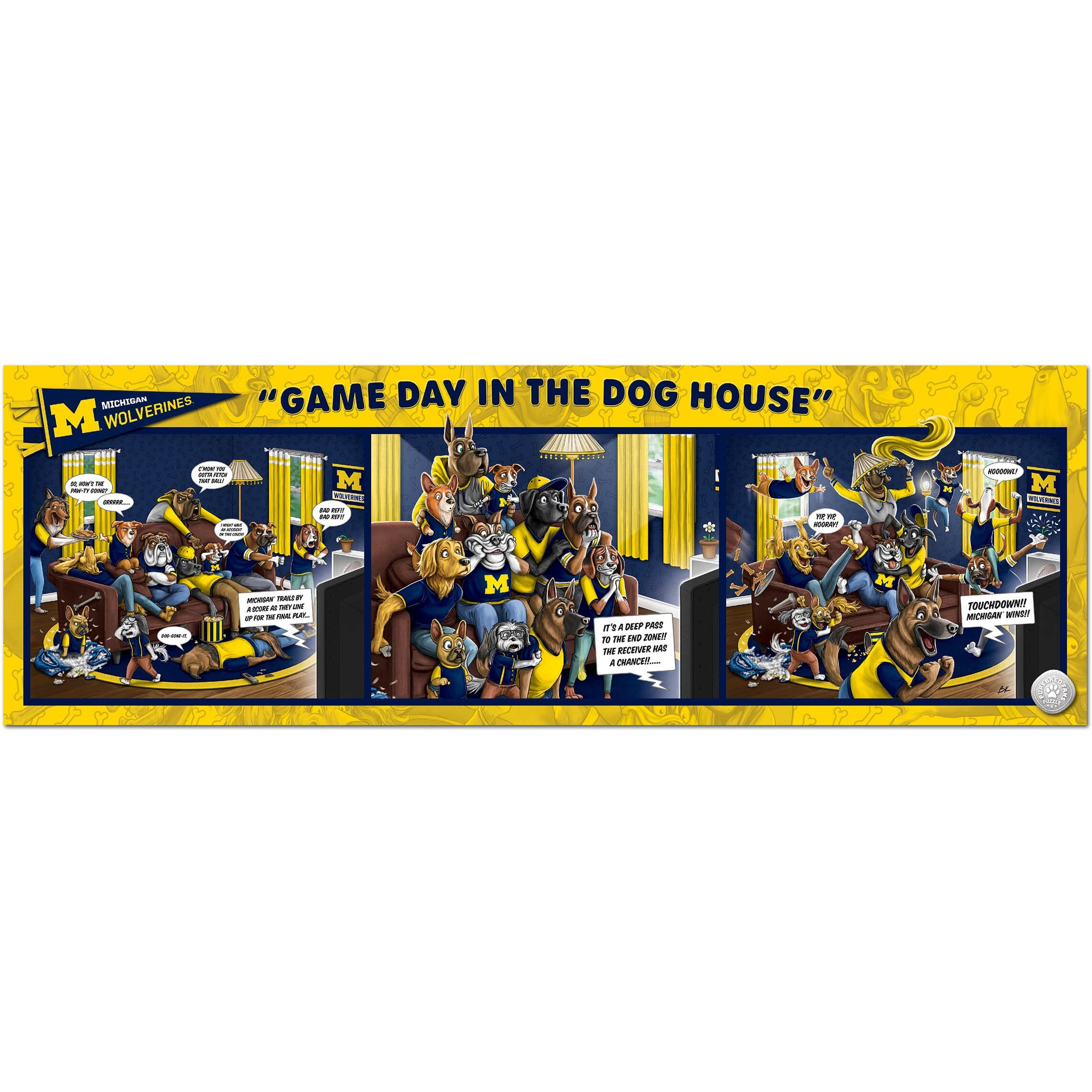Youthefan Ncaa Michigan Wolverines Game Day In The Dog House 1000Pc Puzzle