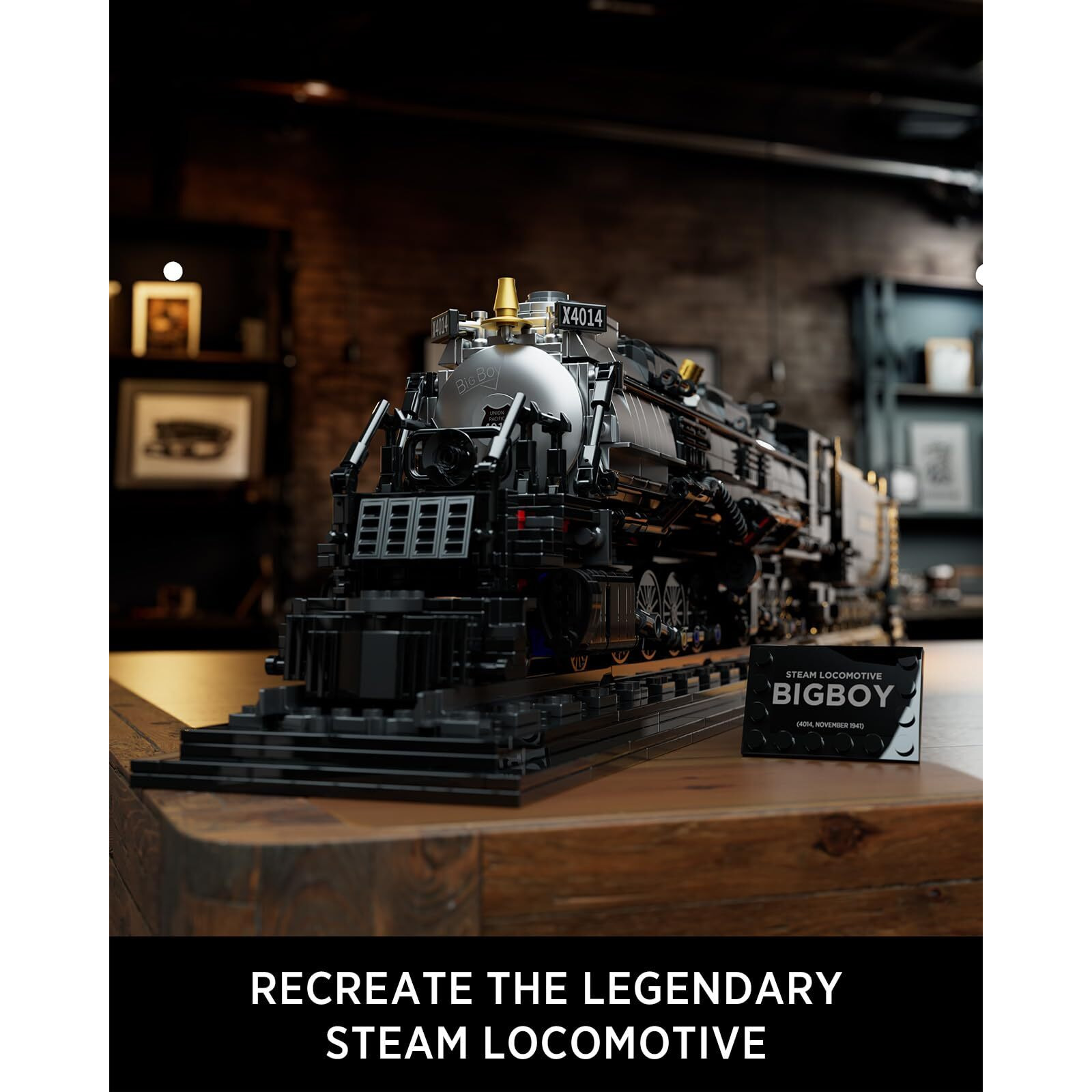 Nifeliz Big Boy Locomotive  Articulated Steam Locomotive Building Block Set  Legendary Steam Train Display Kit For Gift Giving (1 818 Pieces)