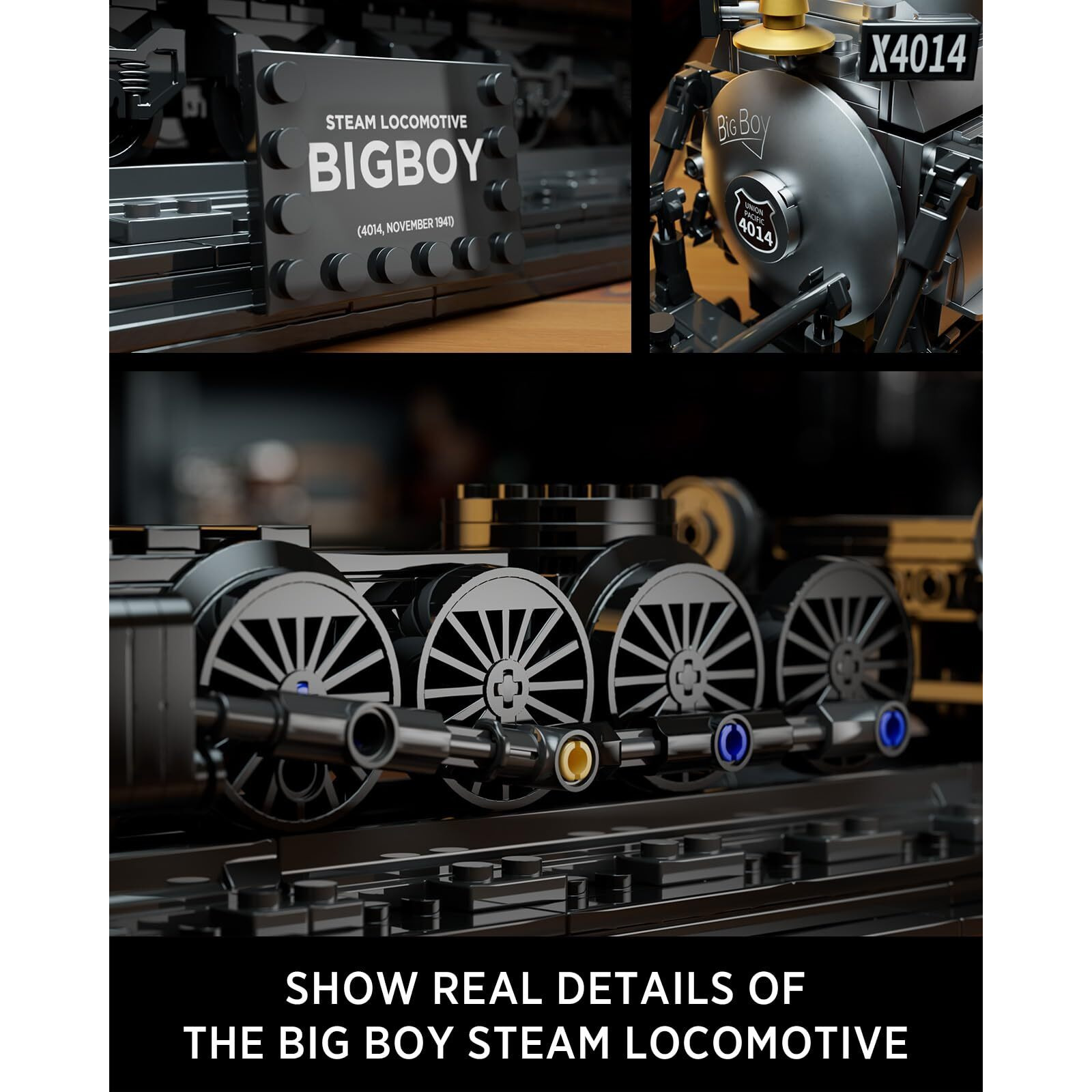 Nifeliz Big Boy Locomotive  Articulated Steam Locomotive Building Block Set  Legendary Steam Train Display Kit For Gift Giving (1 818 Pieces)