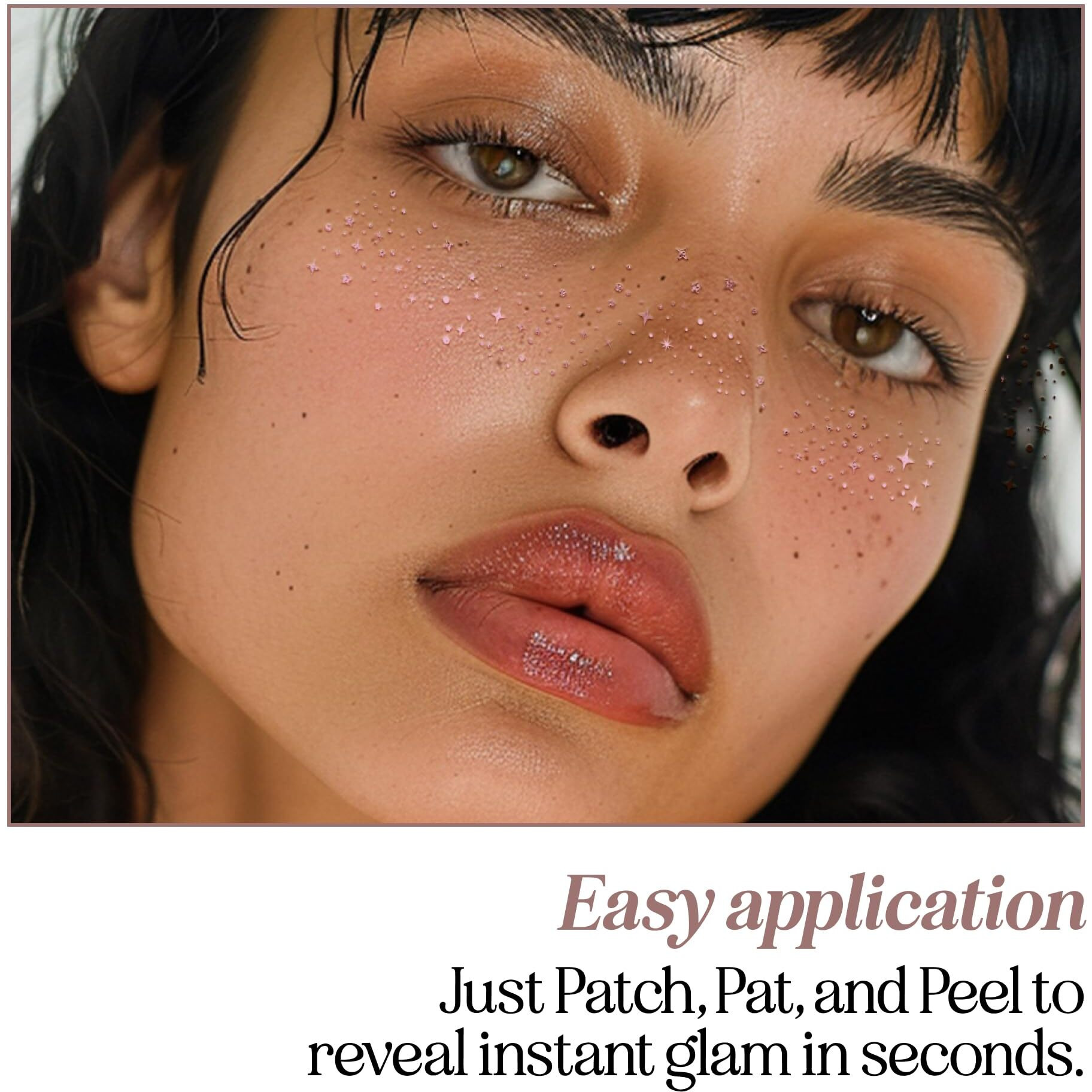 Fazit Makeup Patches - Rose Gold - Face Glitter Makeup Speckles - Glow Up Makeup Patches - Face Glitter Speckles Patches - Cute Glitter Makeup Accessories For Women - Cosmetic Glitter For Face