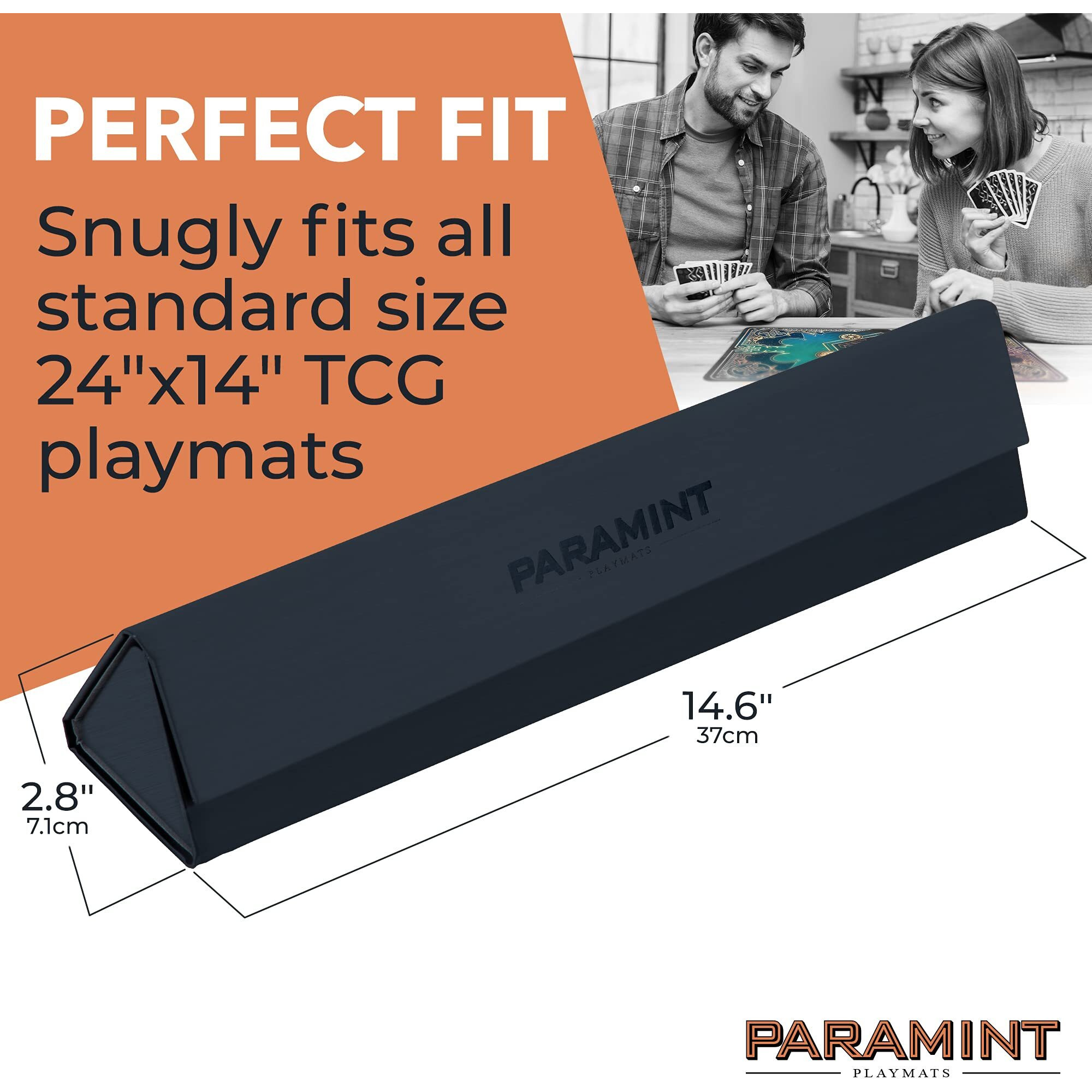 Paramint Matshield  Durable Playmat Case - Compatible With Magic The Gathering  Mtg Play Mat Tube - Mtg Accessories - Premium Leatherette With Fabric Interior  Magnet Snap Closure