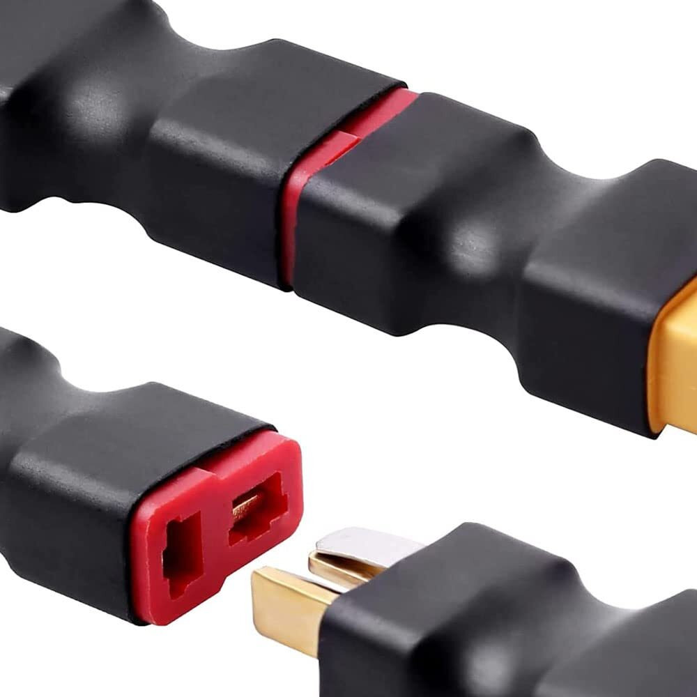 2 Pairs Xt60 Plug Male Female Connector To T Plug Male Female Connector Conversion Adapter