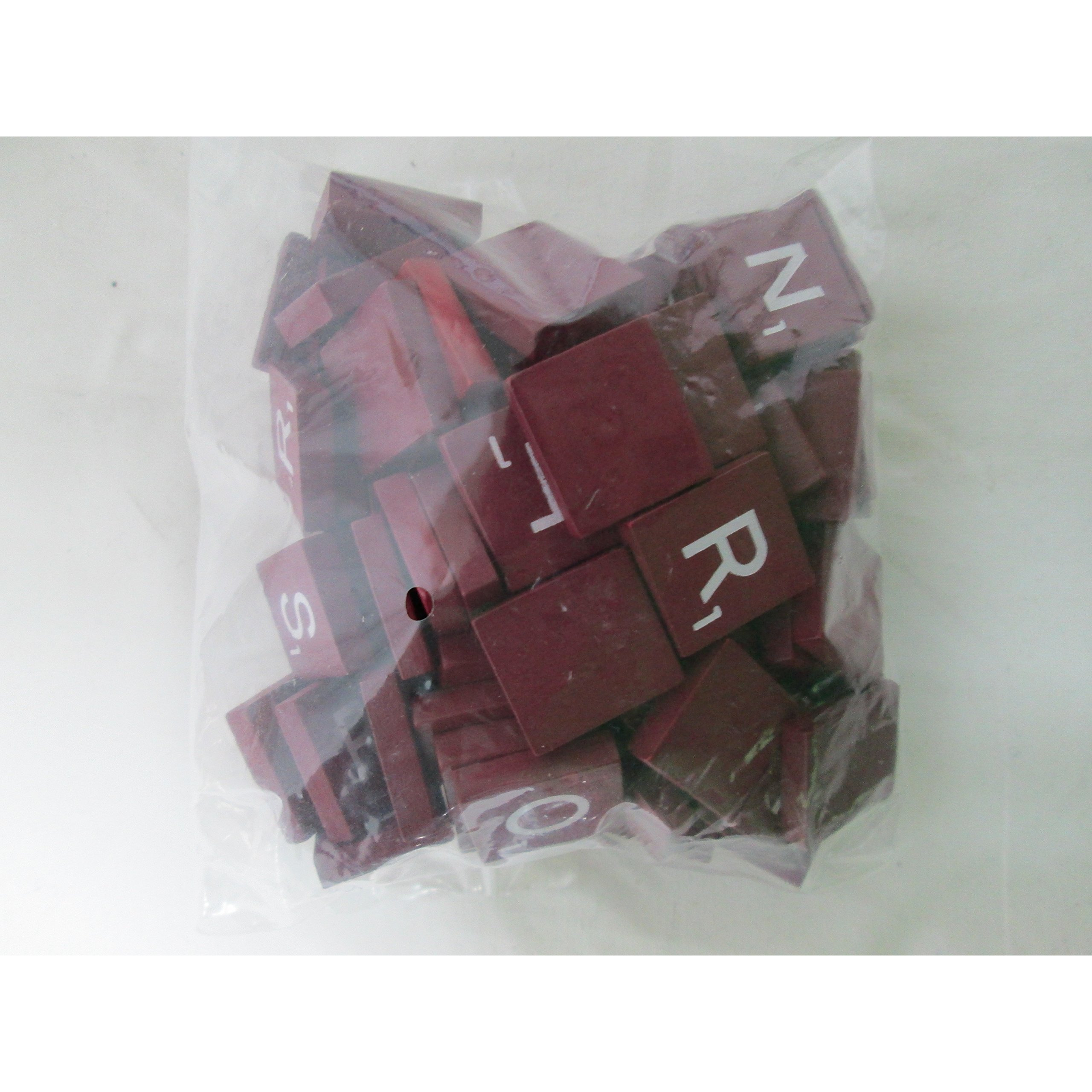 Maroon Wood Scrabble Tiles Set 100 Tiles ~ Game Replacement  Scrapbooking  Crafts  Messages  Etc.