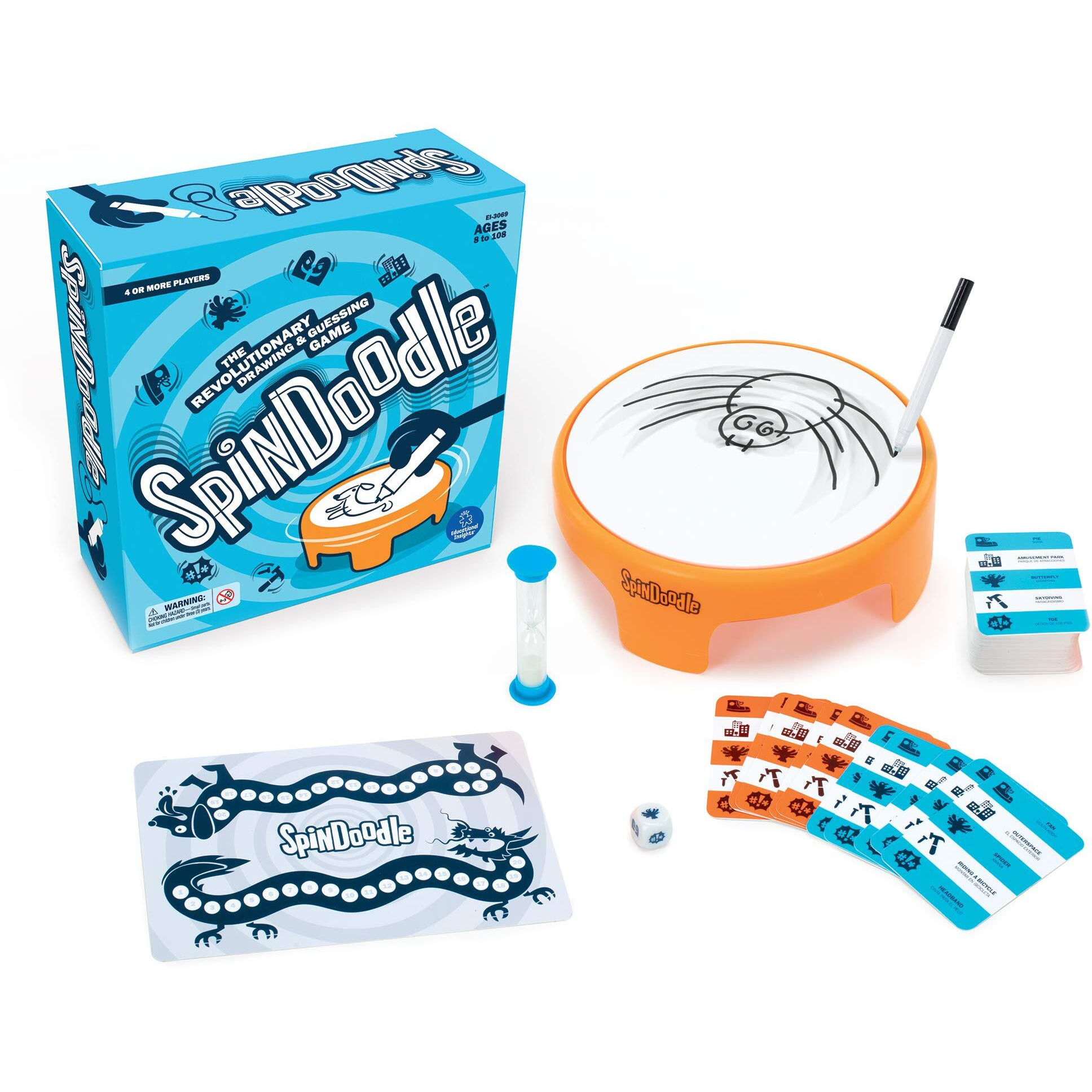 Educational Insights Spindoodle Quick Drawing Board Game - Fun Family Games  Board Games For Adults And Kids Ages 8+  Perfect For Family Parties And Game Night