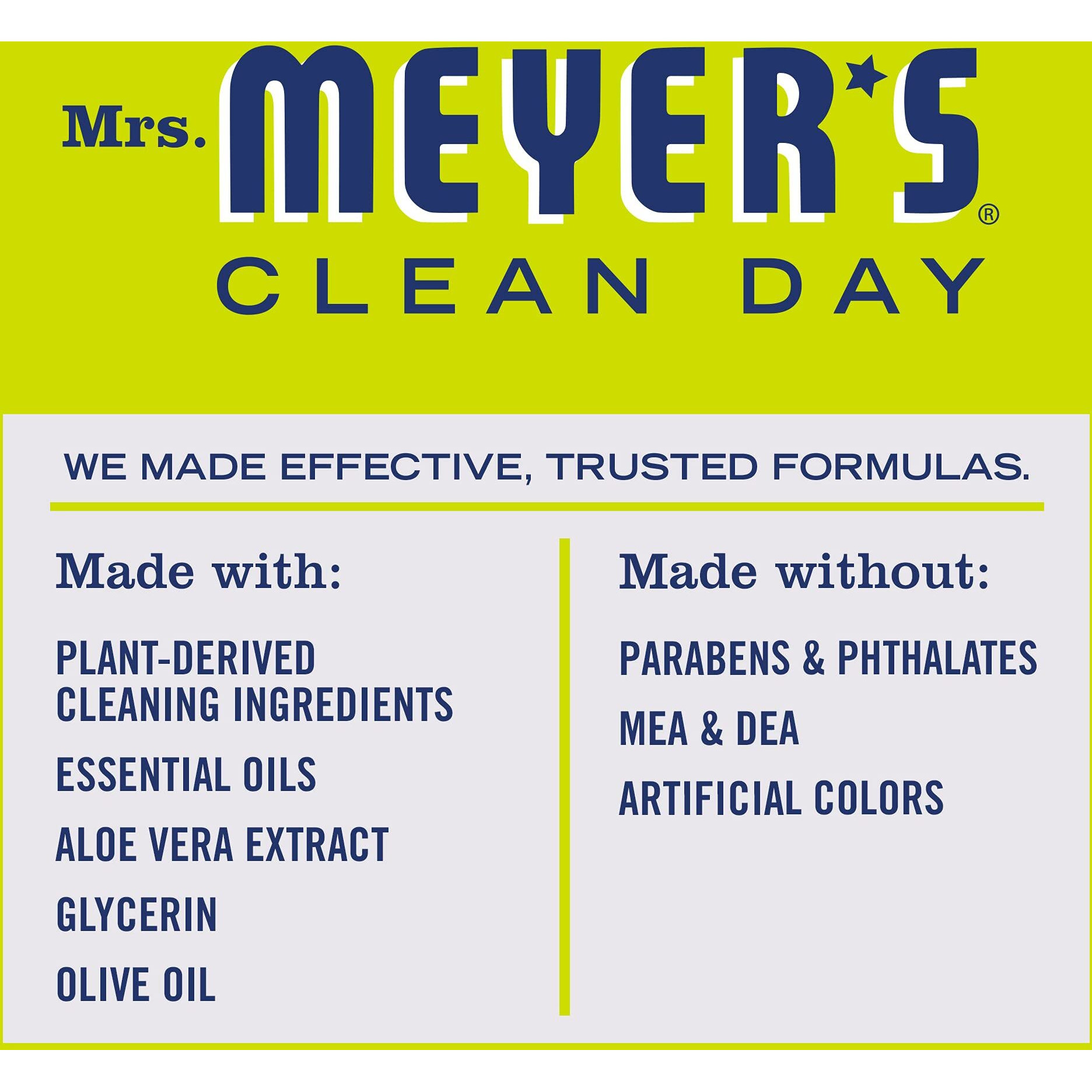 Mrs. Meyer's Clean Day Hand Soap Refill  Made With Essential Oils  Biodegradable Formula  Lemon Verbena  33 Fl. Oz - Pack Of 2