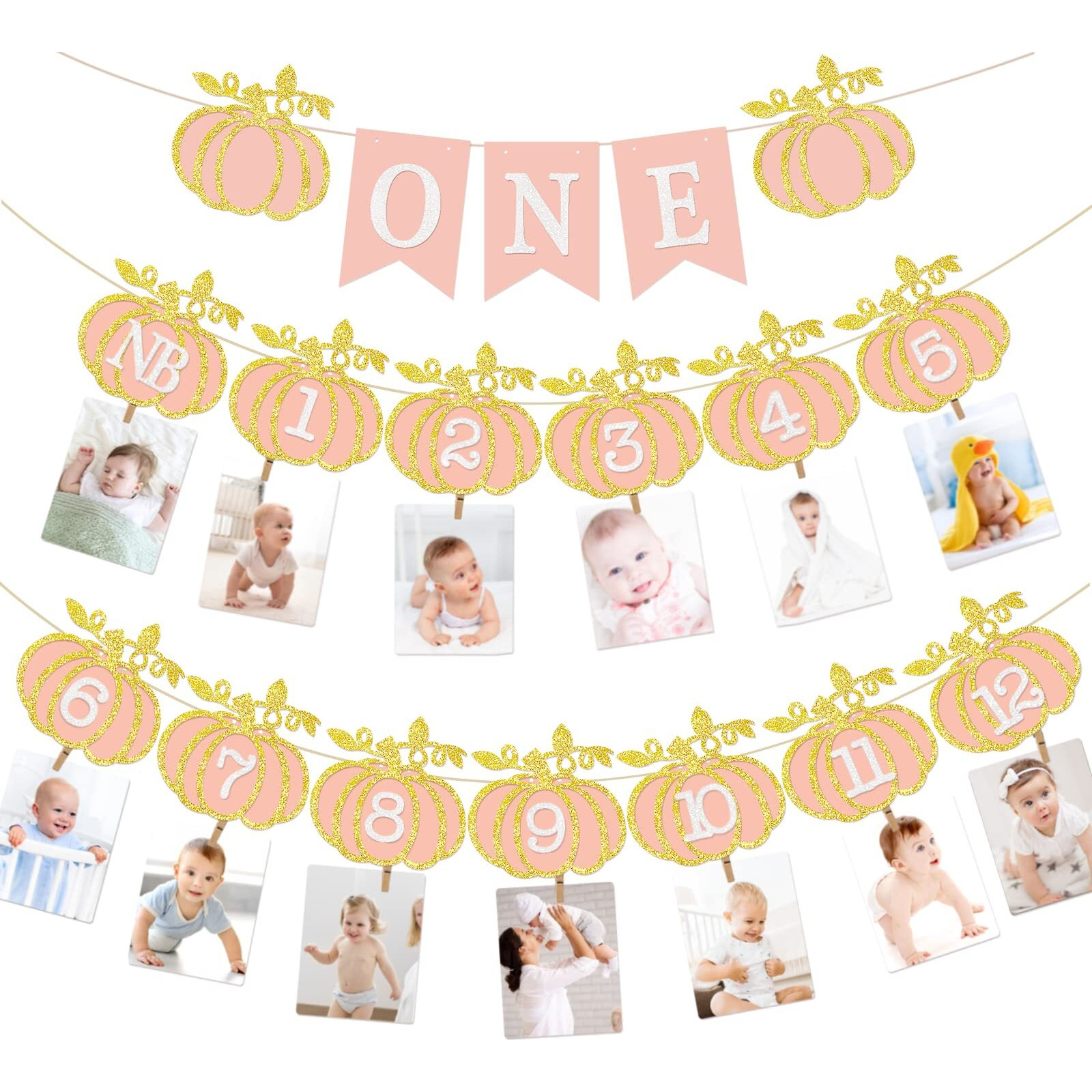 Pumpkin First Birthday Girl 12 Month Photo Banner For First Birthday Our Little Pumpkin Is Turning One Decorations Pumpkin Birthday Decorations Girl