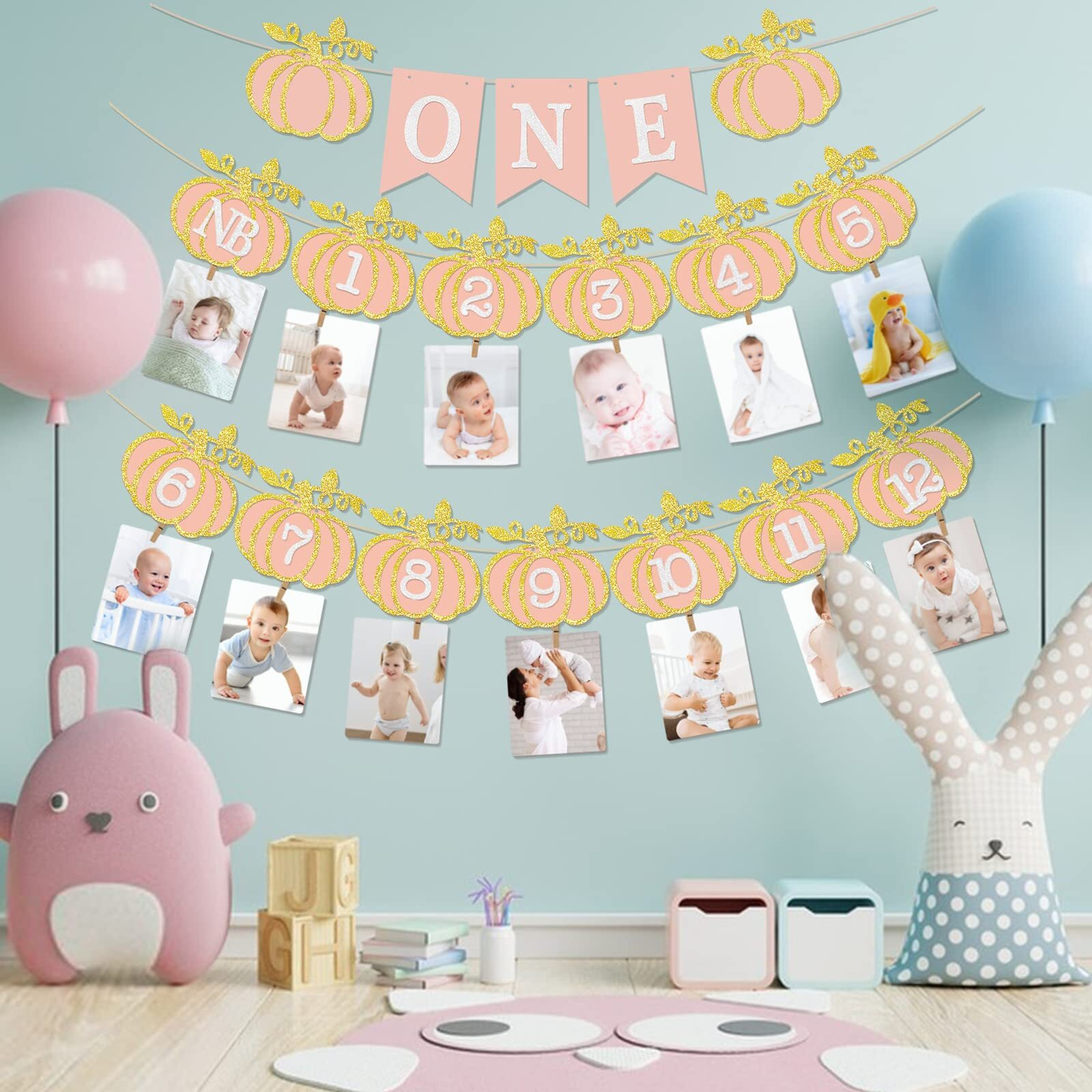Pumpkin First Birthday Girl 12 Month Photo Banner For First Birthday Our Little Pumpkin Is Turning One Decorations Pumpkin Birthday Decorations Girl